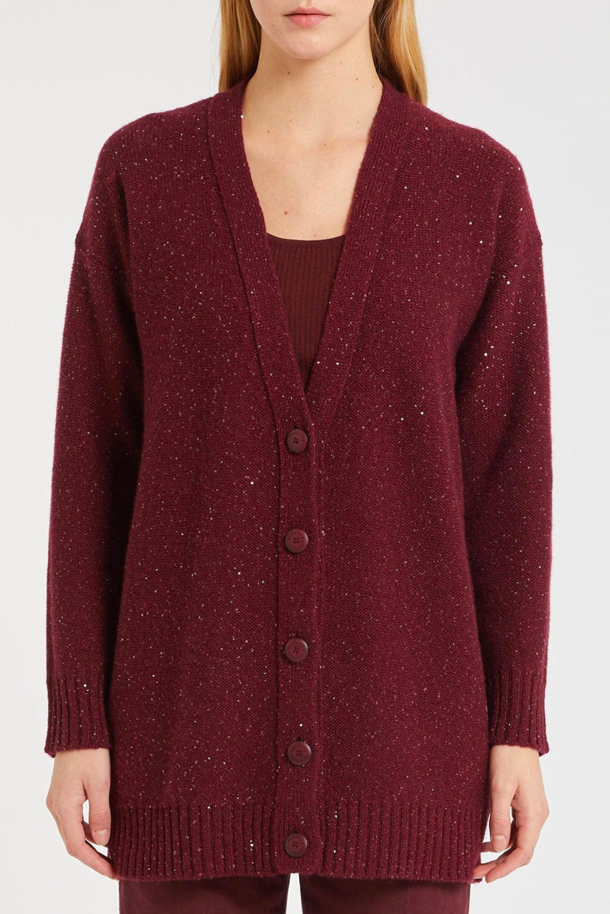 MARELLA CARDIGAN  BORDEAUX / XXS Cardigan in maglia donna Marella Monochrome Nerone