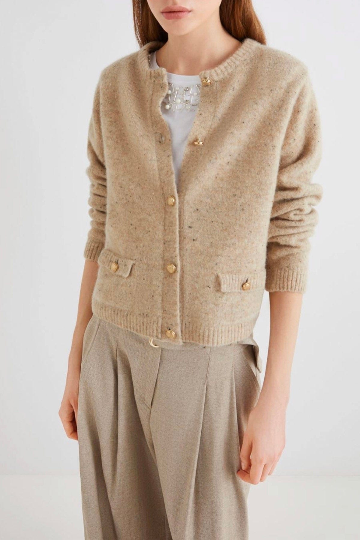 MARELLA CARDIGAN  CAMMELLO / XXS Cardigan in maglia Marella Davina