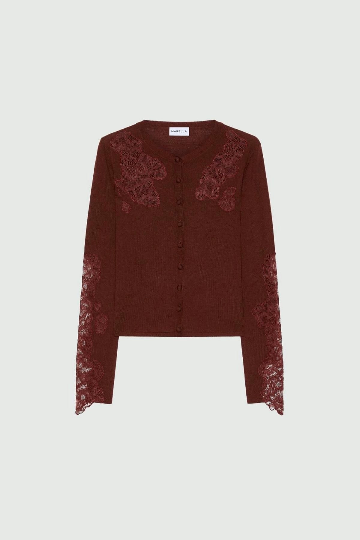 MARELLA CARDIGAN  MARRON GLACE / XXS Cardigan in filato di lana donna Marella Mllcarioca