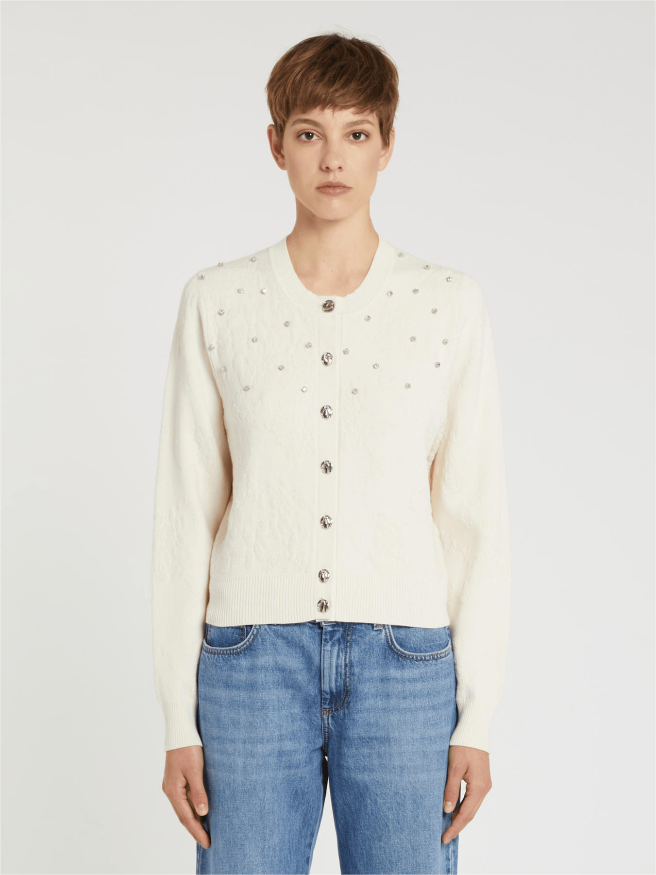 MARELLA CARDIGAN  PANNA / XXS Cardigan in maglia panna Marella Mlldorato