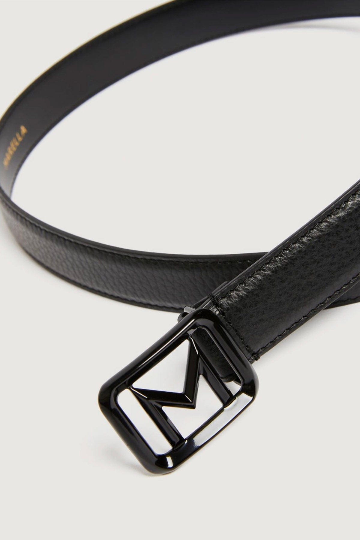 MARELLA CINTURA O BRETELLE  NERO / XXS Cintura sottile donna Marella in pelle con logo Flipper