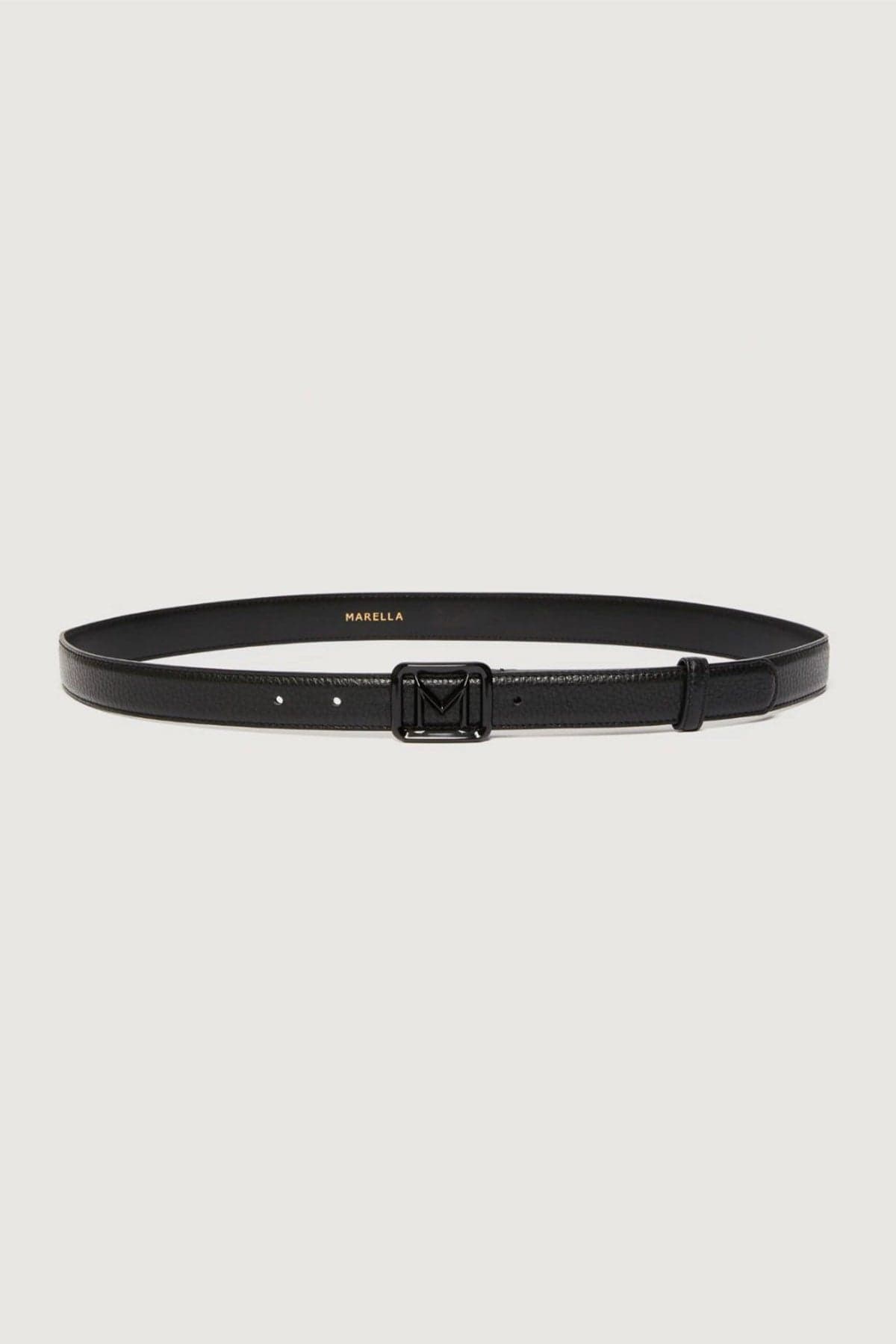 MARELLA CINTURA O BRETELLE  NERO / XXS Cintura sottile donna Marella in pelle con logo Flipper