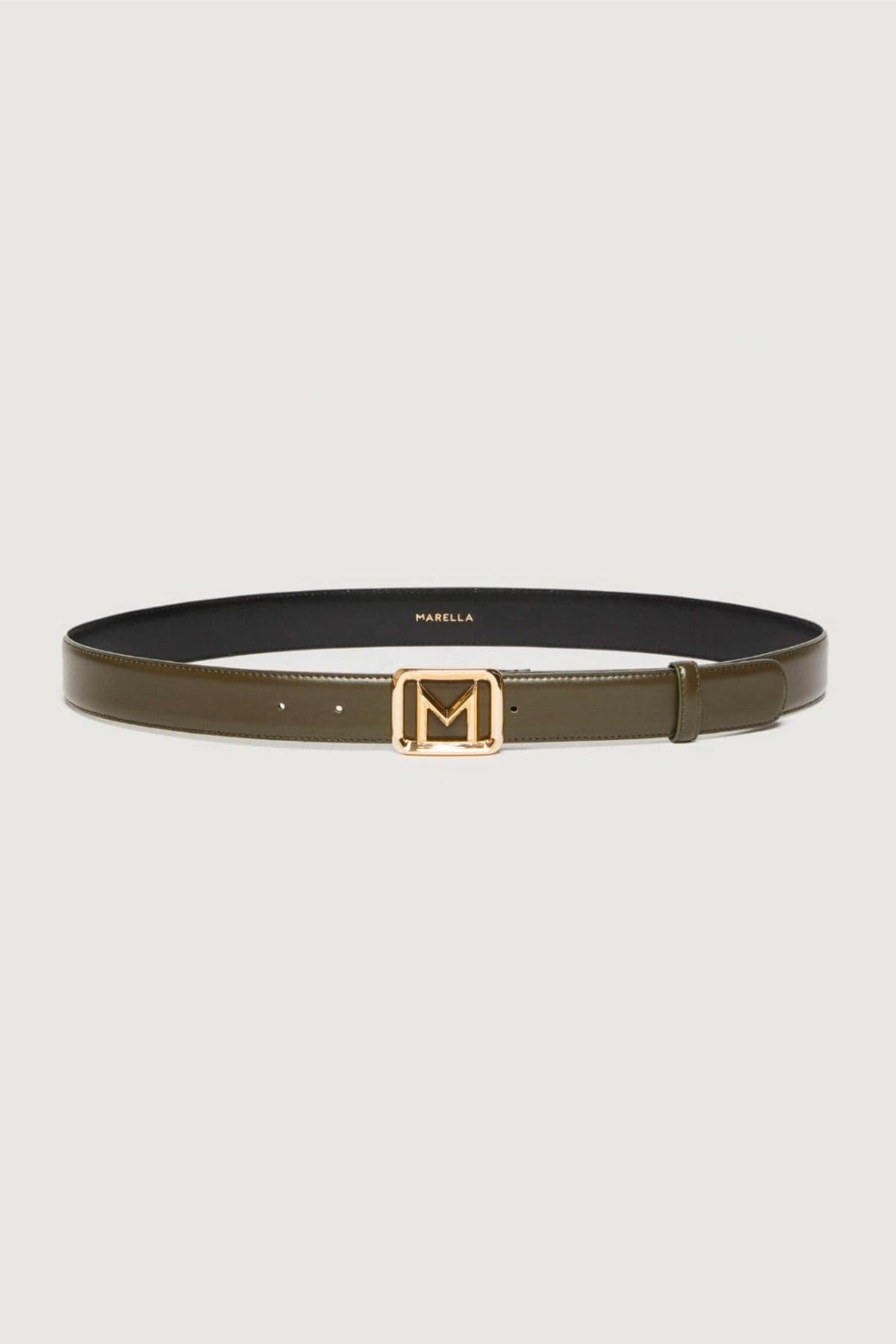 MARELLA CINTURA O BRETELLE  TESTA DI MORO / XXS Cintura in pelle donna Marella con logo Barnaba