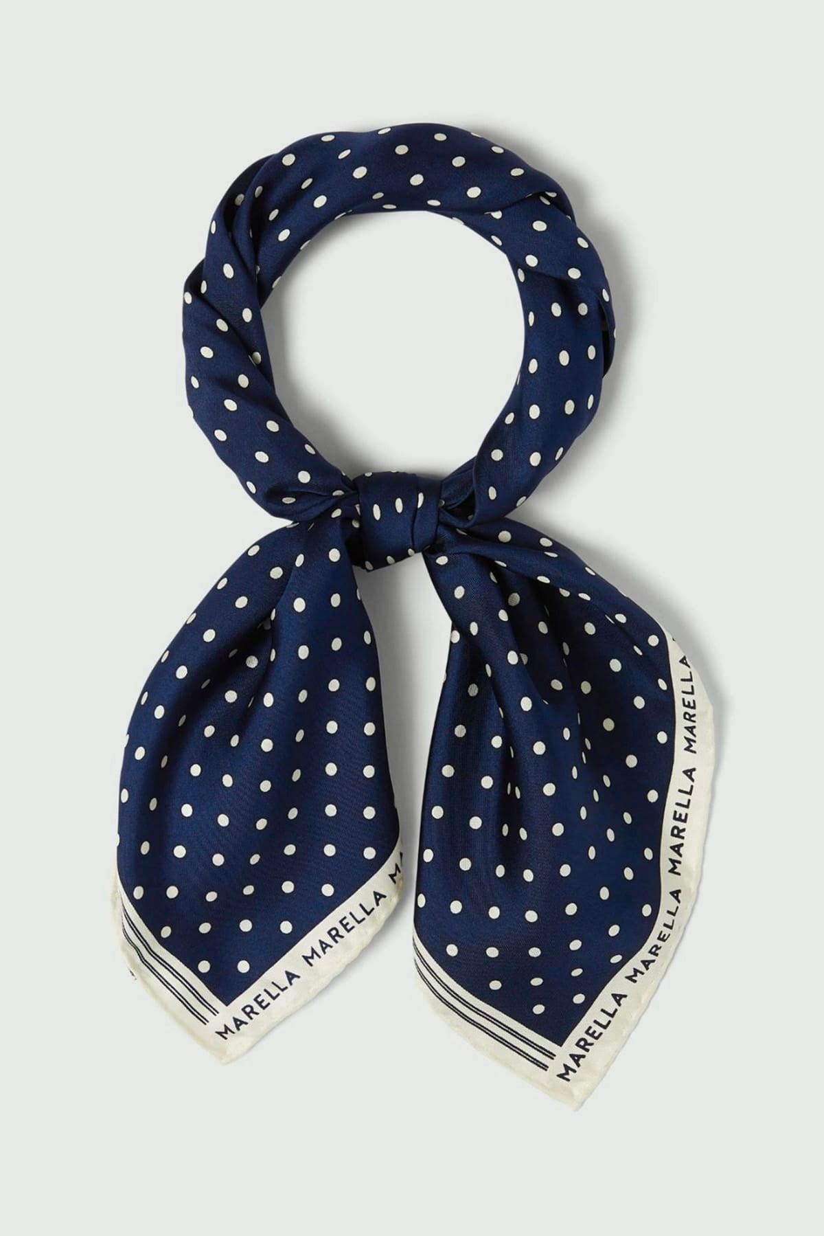 MARELLA FOULARD-SCIARPA-NASTRO  BLU / PANNA / UNICA Foulard in seta donna Marella Mlaattinia