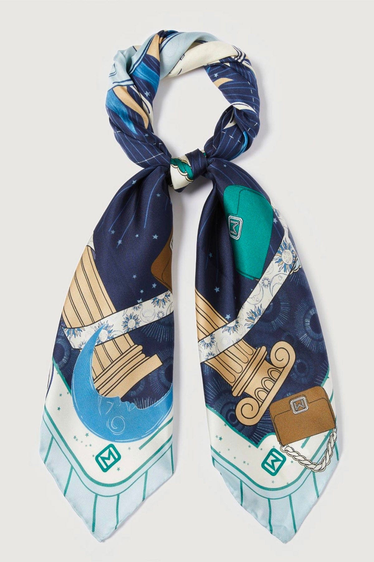 MARELLA FOULARD-SCIARPA-NASTRO  BLU / UNICA Foulard in seta stampato donna Marella Agro