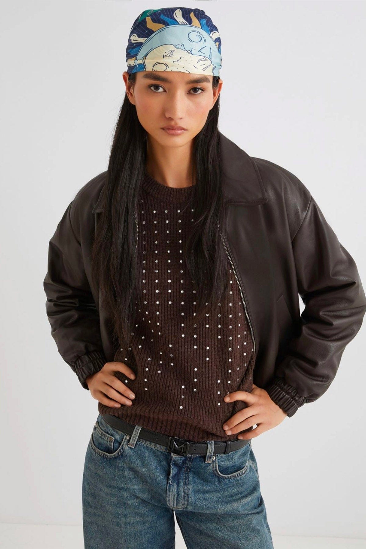 MARELLA FOULARD-SCIARPA-NASTRO  BLU / UNICA Foulard in seta stampato donna Marella Agro