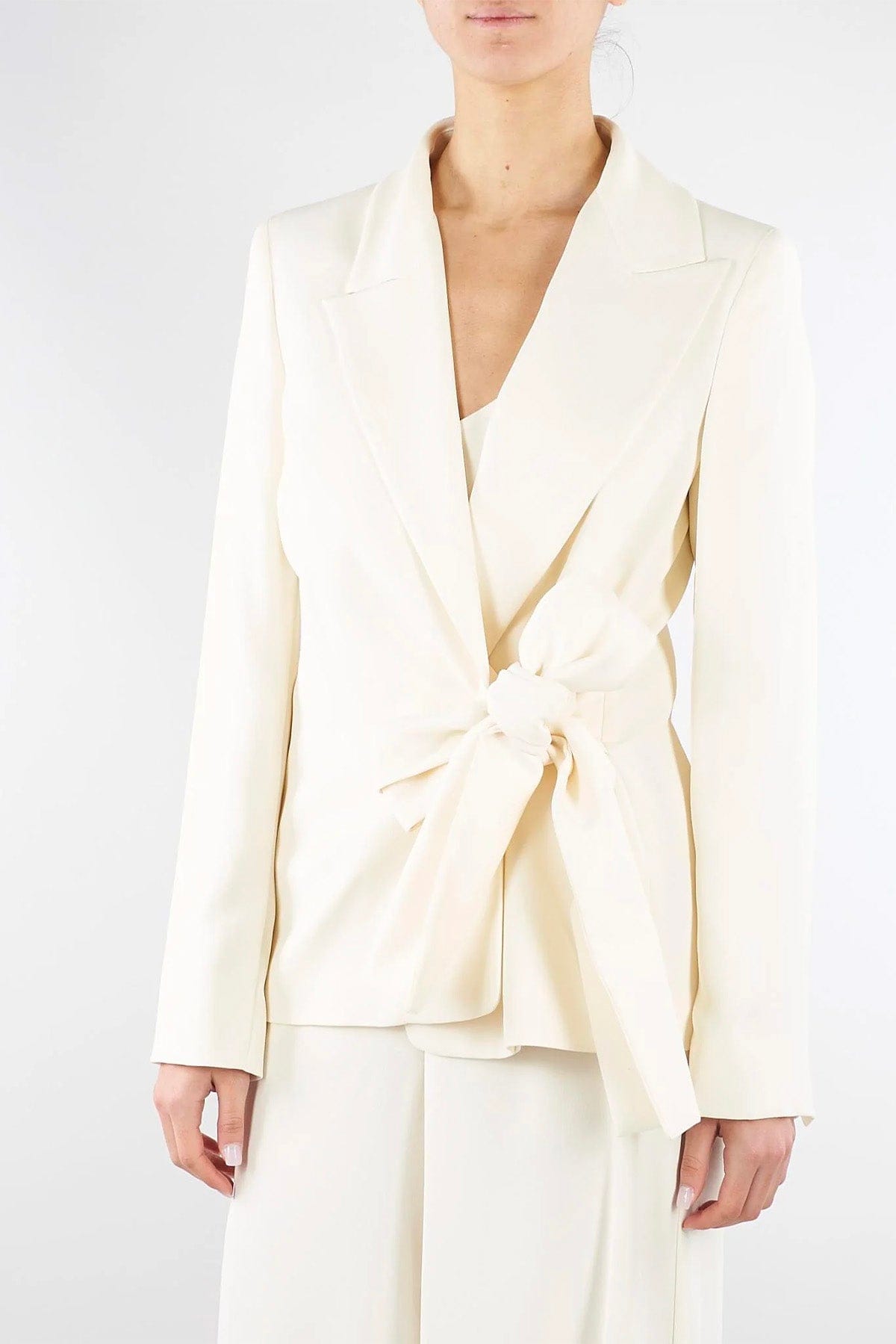 MARELLA GIACCA  BIANCO LANA / 34 Blazer chiusura a fiocco donna Marella 365 Meandro