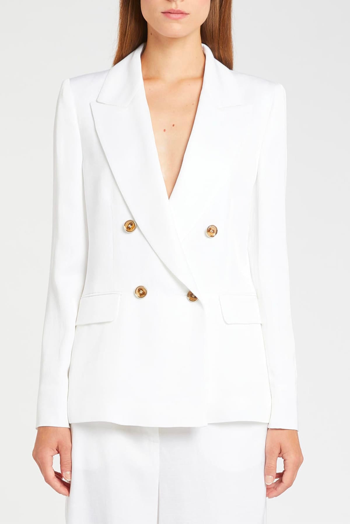 MARELLA GIACCA  BIANCO OTTICO / 34 Giacca doppiopetto bianca donna Marella Mllcharme