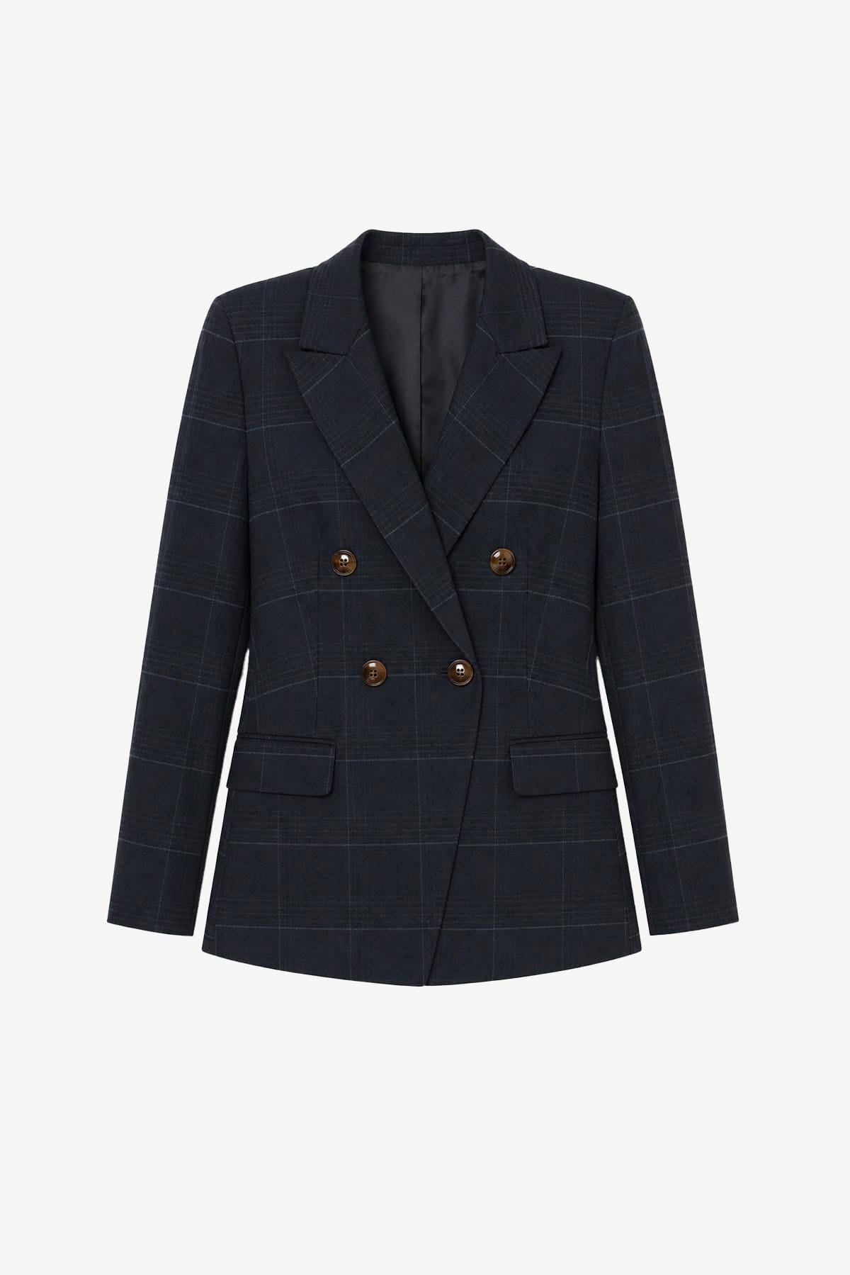 MARELLA GIACCA  BLU NAVY SCOZZESE / 34 Giacca doppiopetto check donna Marella Mllefedra