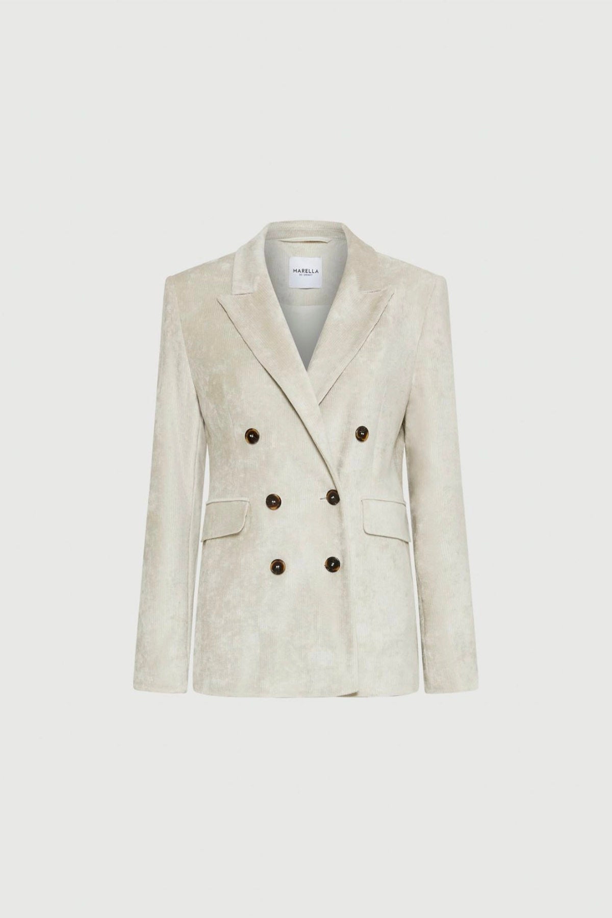 MARELLA GIACCA IN JERSEY  BIANCO AVORIO / 34 Giacca doppiopetto in velliuto a coste Marella Ceppo