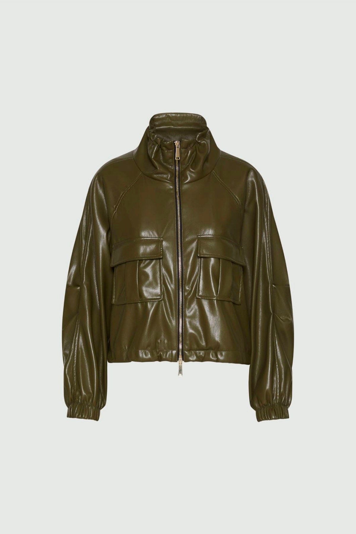 MARELLA GIACCA IN JERSEY  VERDE OLIVA / 34 Giacca in ecopelle donna Marella Loretta