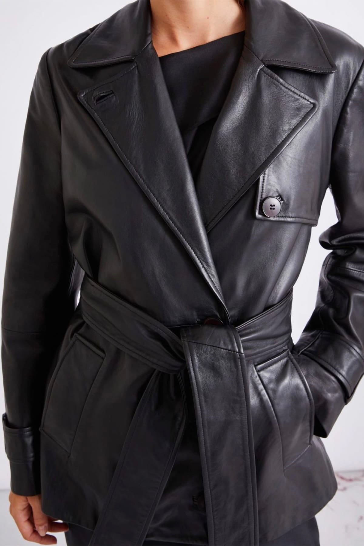 MARELLA GIACCA IN PELLE  NERO / 34 Giacca in pelle donna Marella Mllvisino