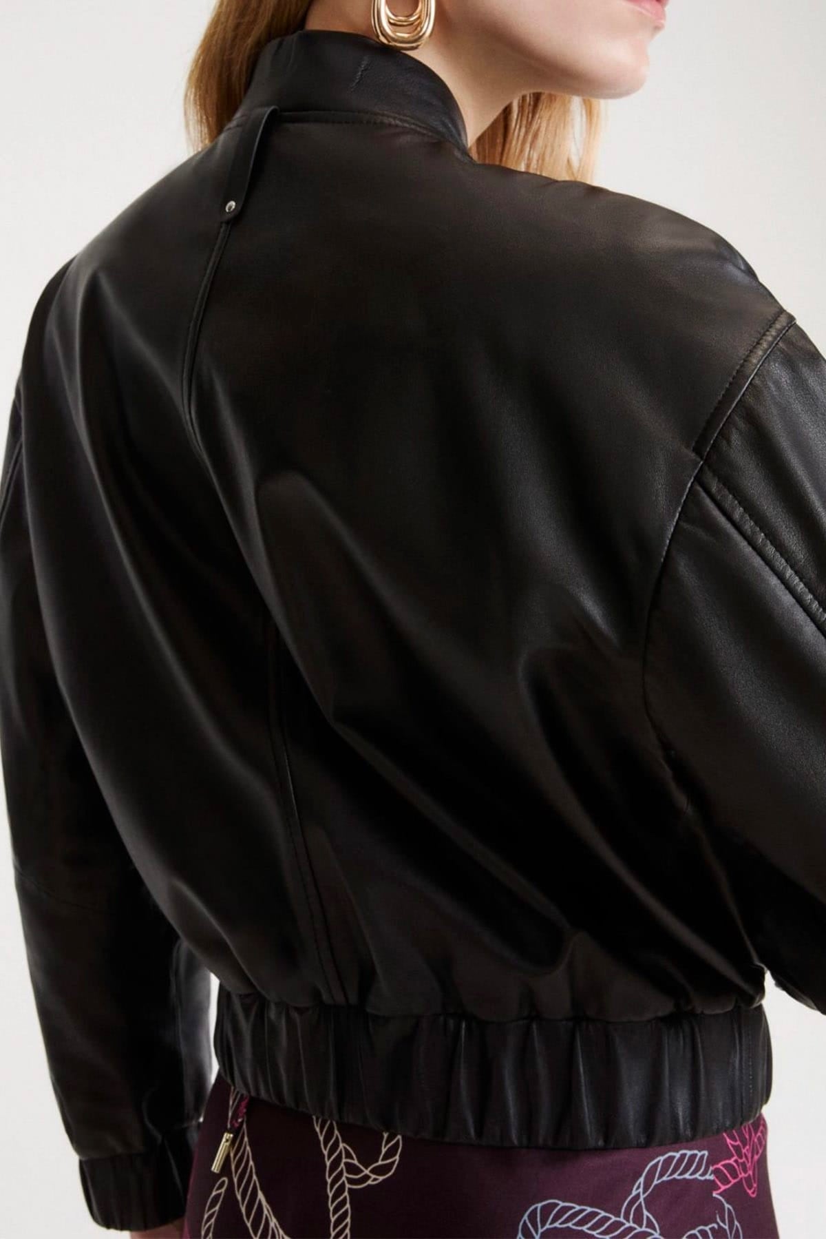 MARELLA GIACCA IN PELLE  NERO / 34 Giacca in pelle donna Marella Mlsalfio