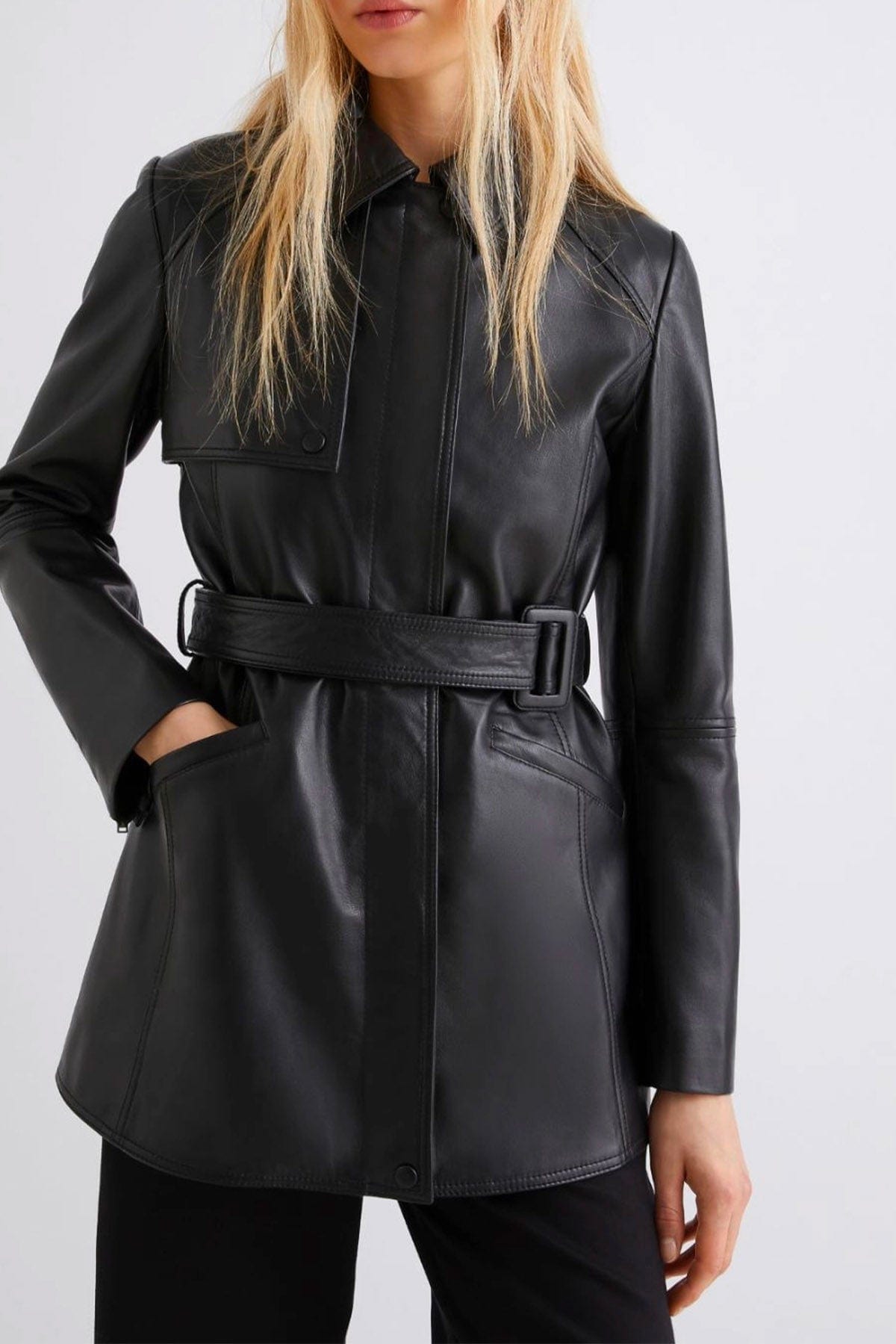 MARELLA GIACCA IN PELLE  NERO / 34 Giacca in pelle donna Marella Sedile