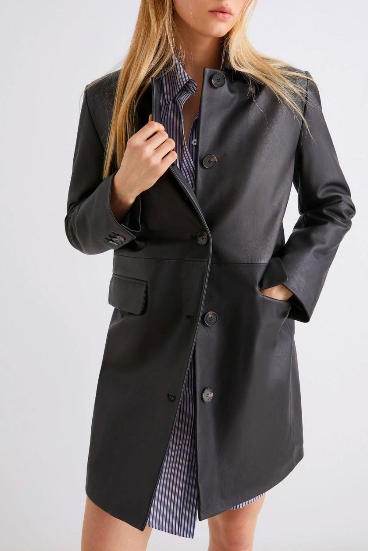 MARELLA GIACCA IN PELLE  Giacca in pelle nera donna Marella Palombo
