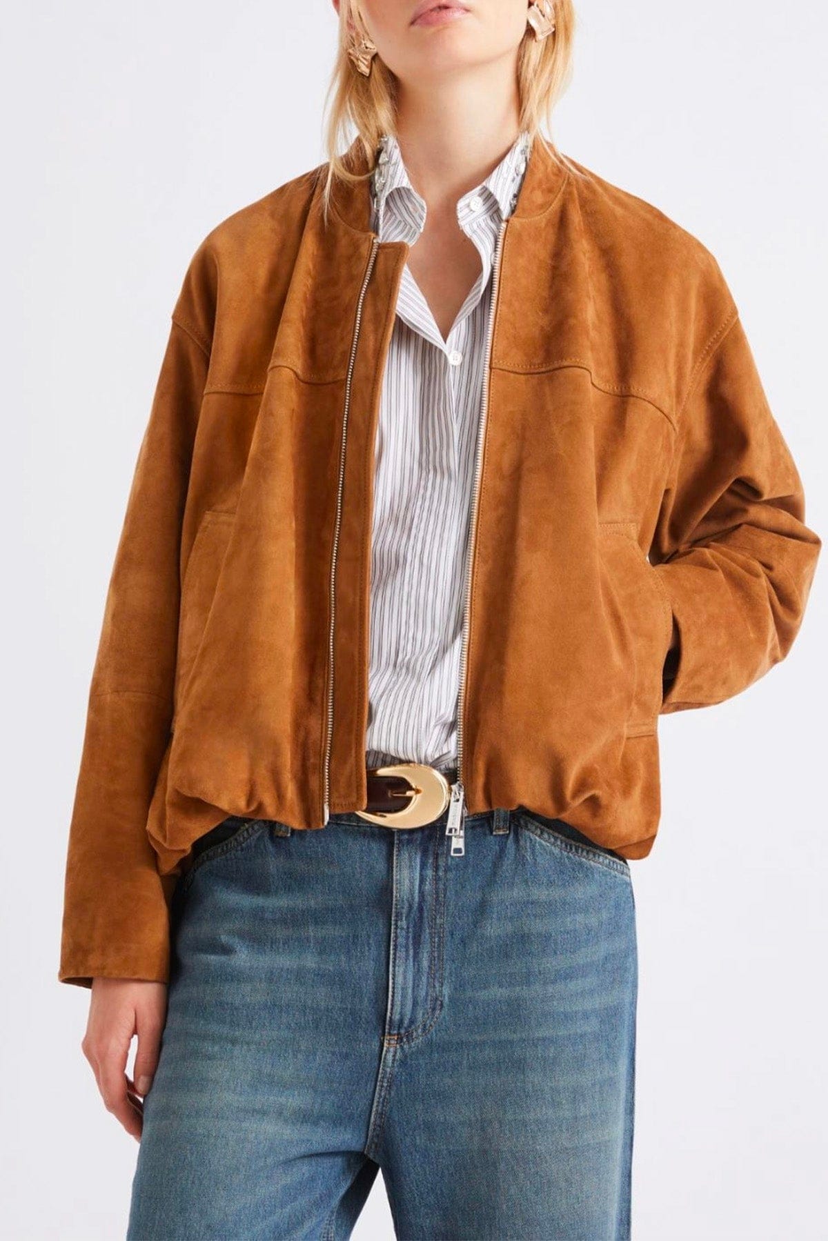 MARELLA GIACCA IN PELLE  SUEDE / 34 Giacca in suede donna Marella Orata