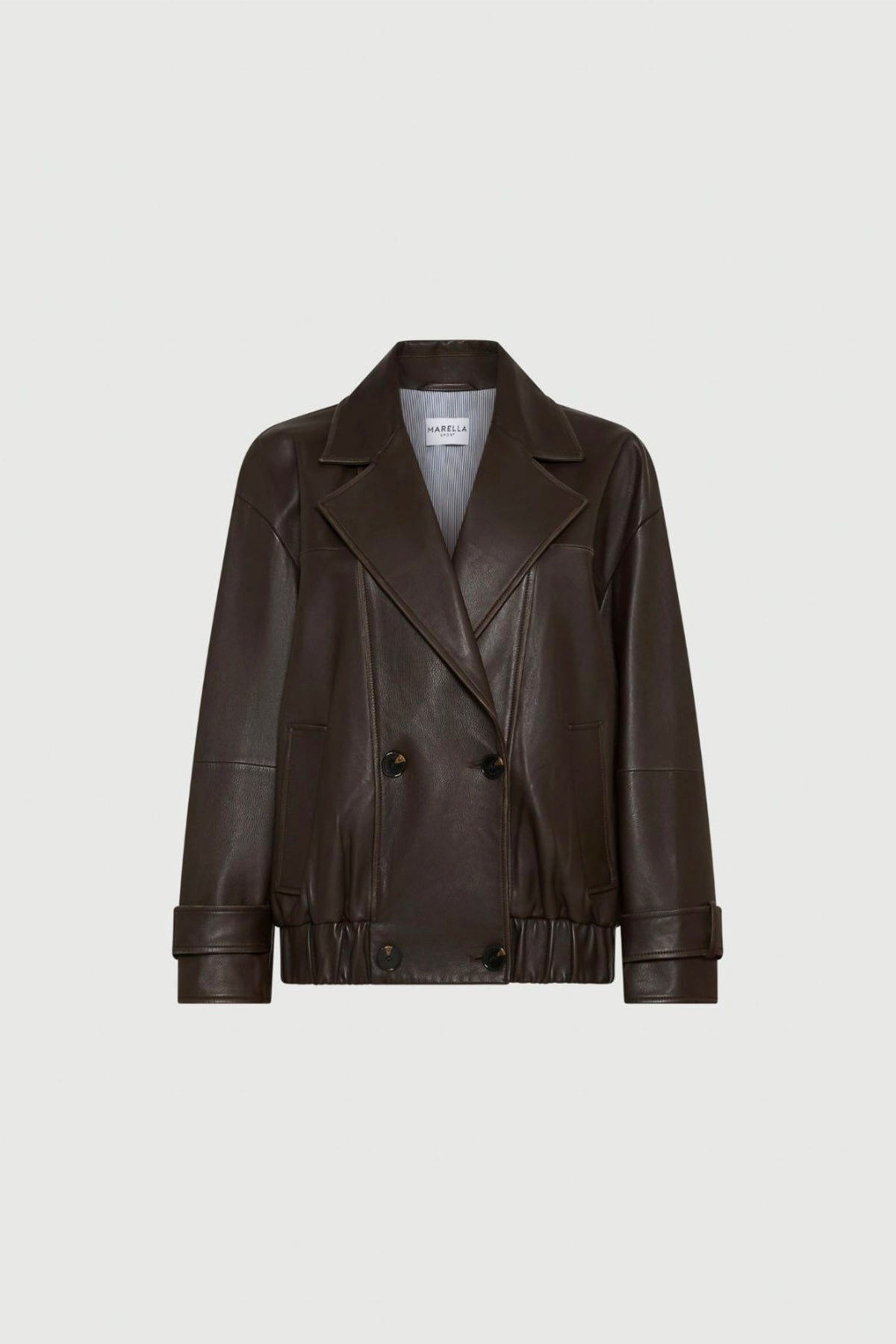 MARELLA GIACCA IN PELLE  MARRONE / 34 Giacca in pelle marrone donna Marella Matras