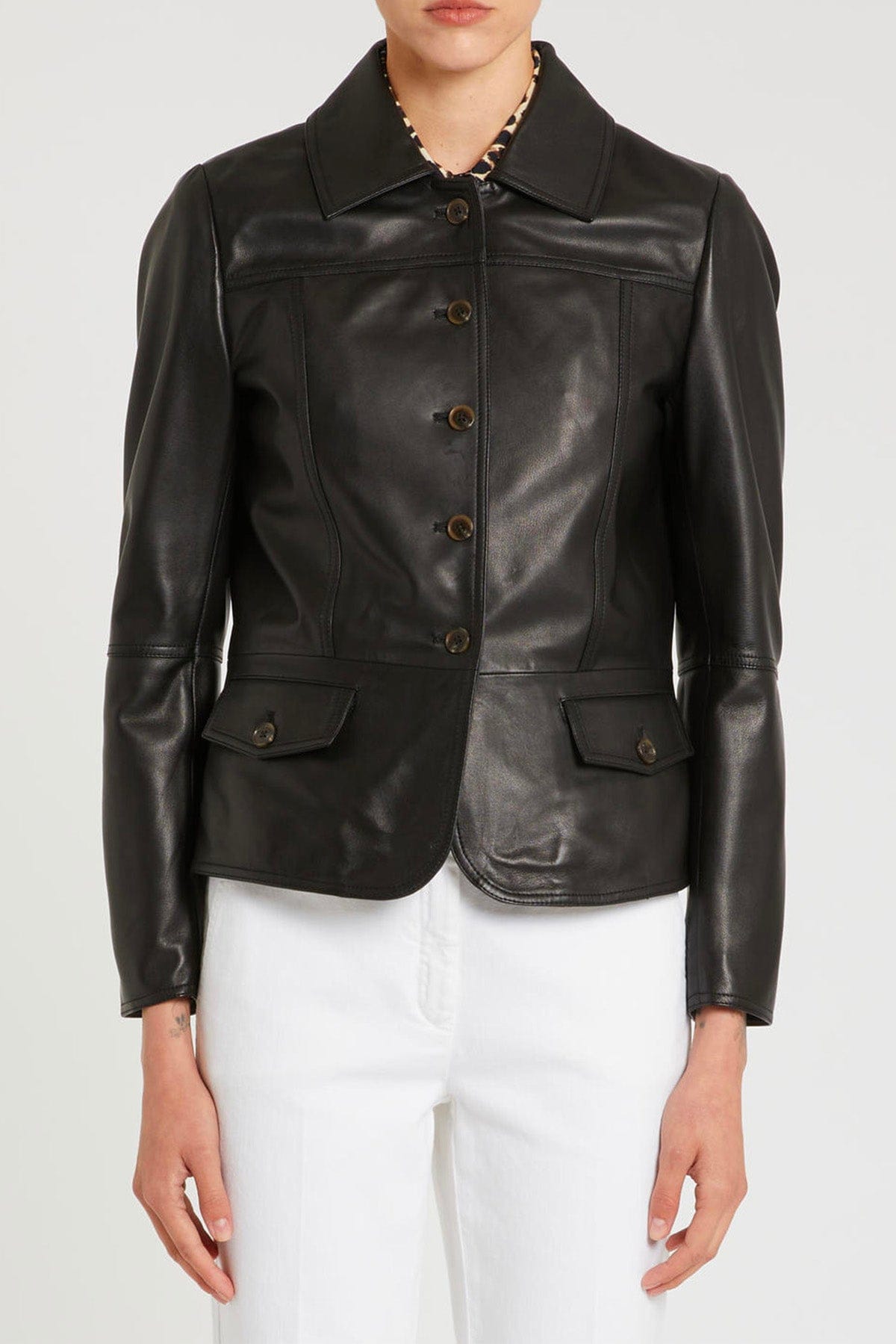 MARELLA GIACCA IN PELLE  NERO / 34 Giacca in pelle nera donna Marella Finale