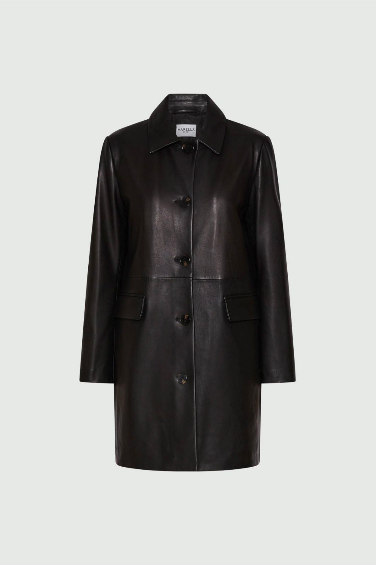 MARELLA GIACCA IN PELLE  NERO / 34 Giacca in pelle nera donna Marella Palombo