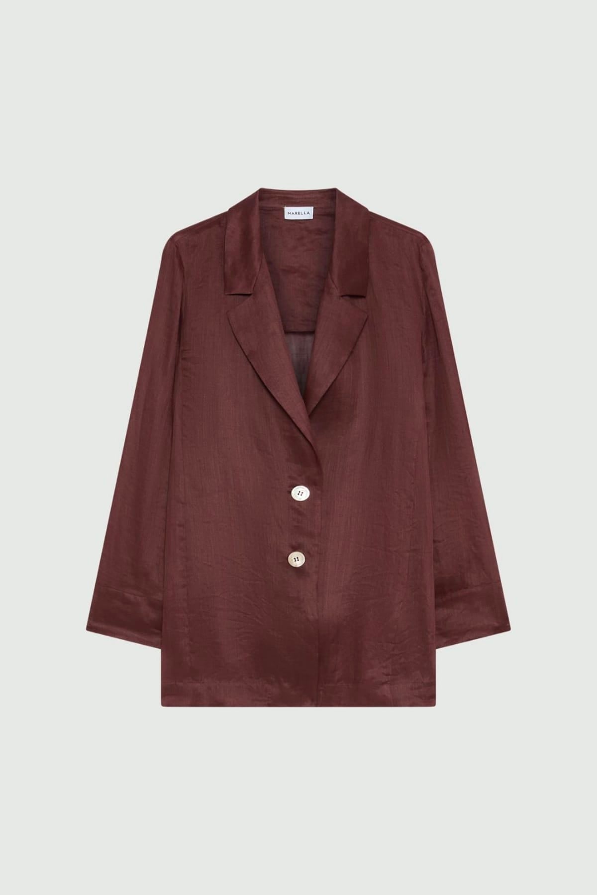 MARELLA GIACCA  MARRONE / 34 Giacca in ramie donna Marella Mllclasse