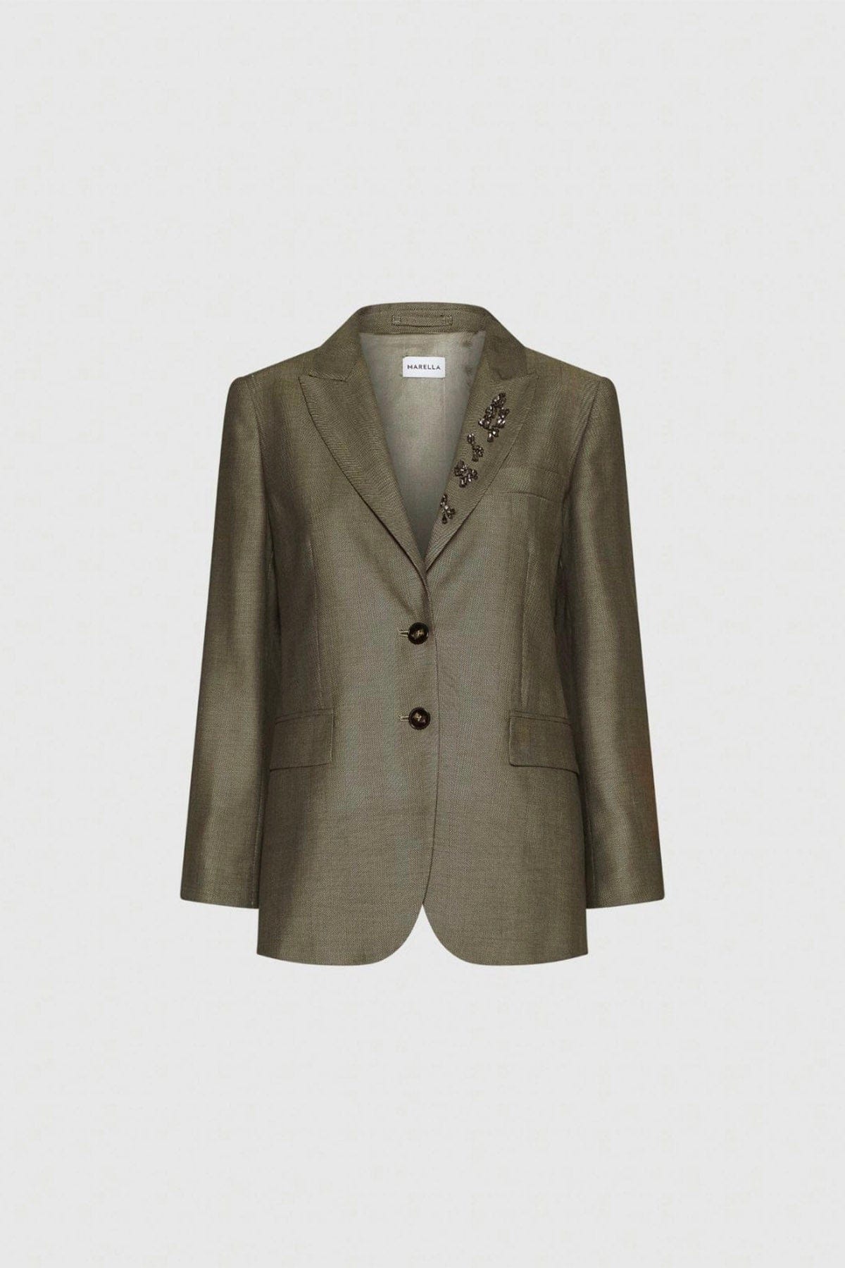 MARELLA GIACCA  VERDE KAKI / 34 Giacca effetto resca donna Marella Impact