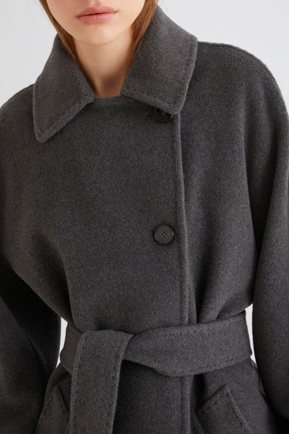 MARELLA GIACCONE  GRIGIO MELANGE / 34 Giaccone in lana grgigio melange Marella Dovere