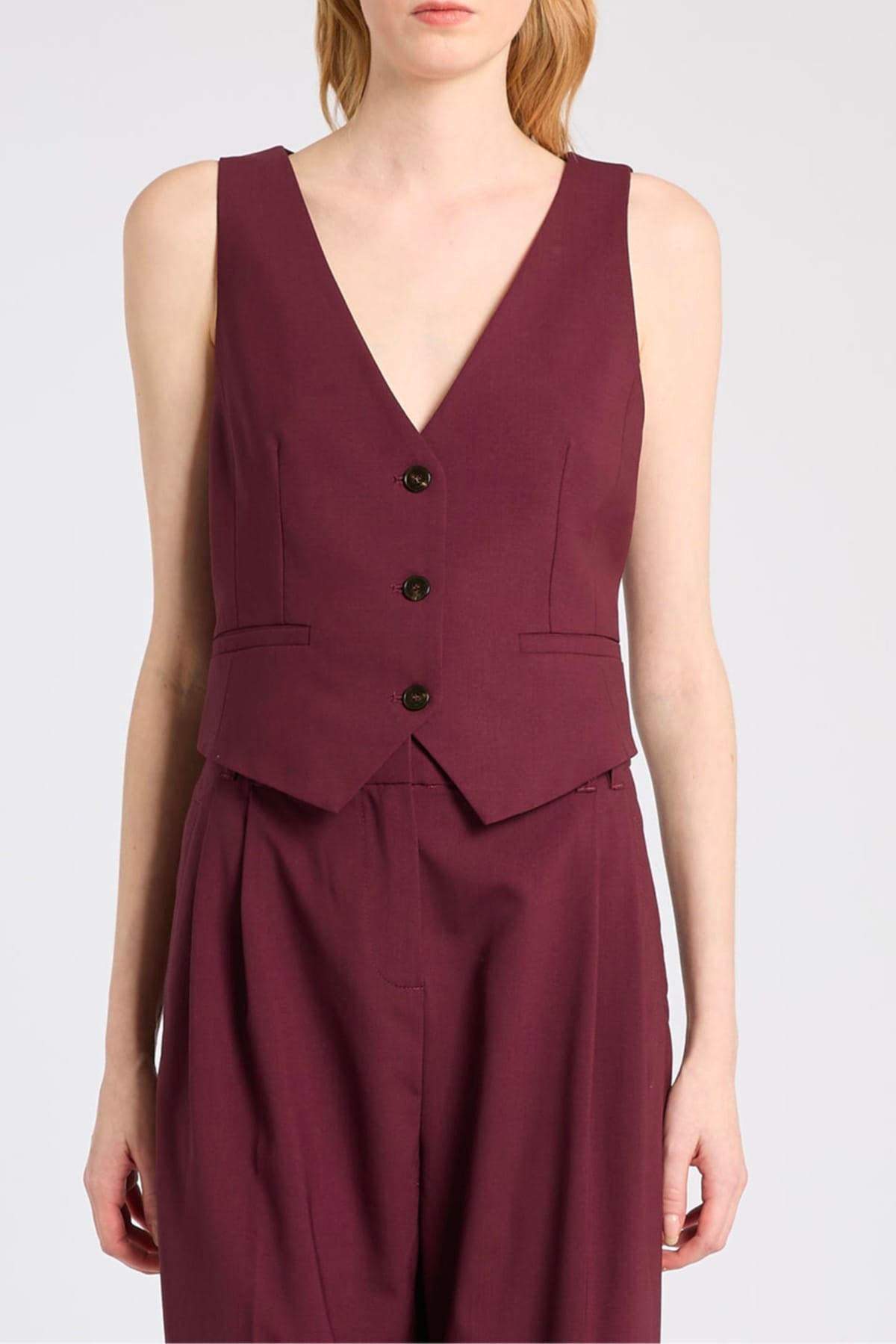 MARELLA GILET  Gilet bordeaux donna Marella Mllbosso