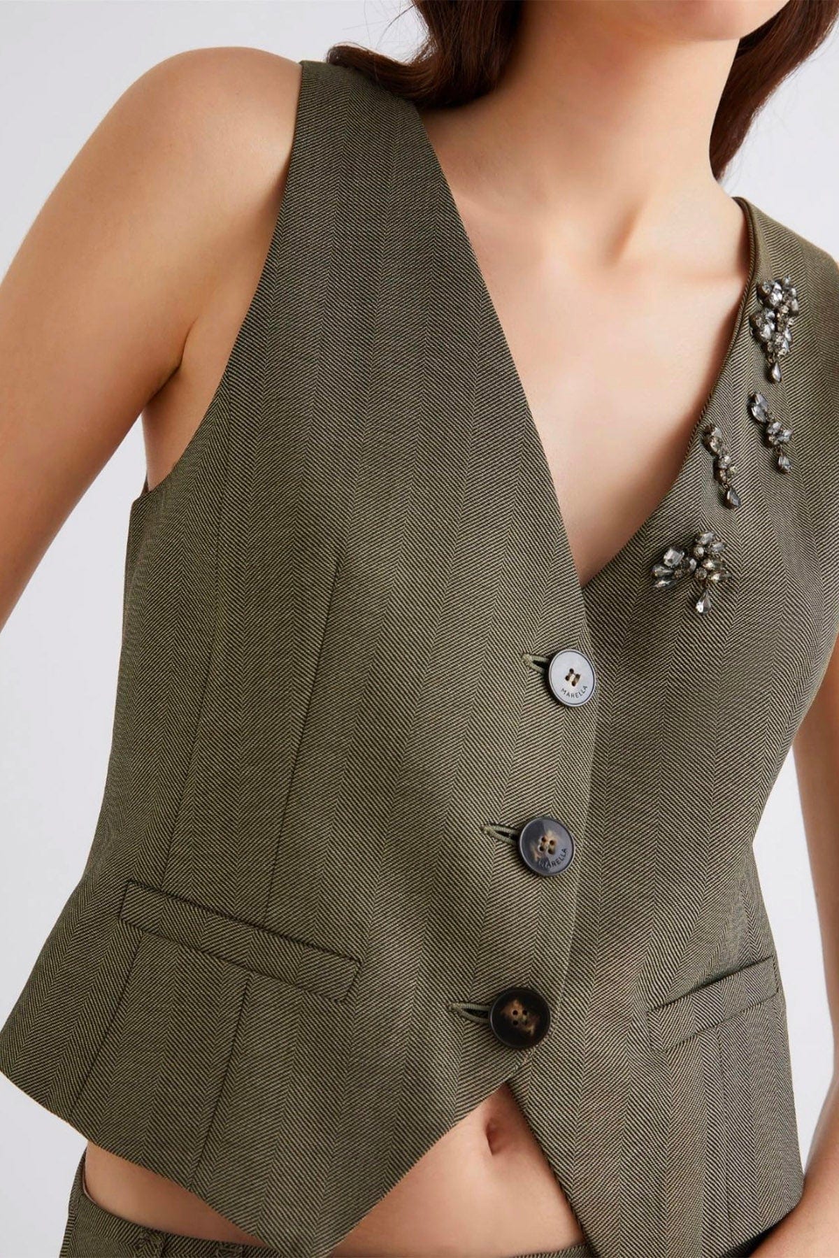 MARELLA GILET  Gilet effetto resca donna Marella Cantico