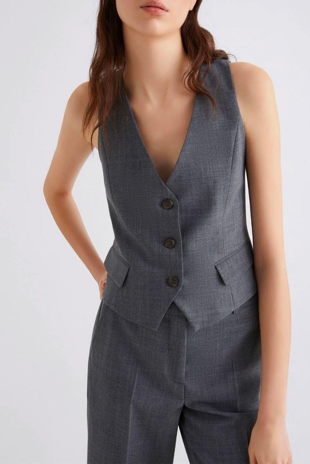 MARELLA GILET  GRIGIO MELANGE / 34 Gilet grigio donna Marella Jutta