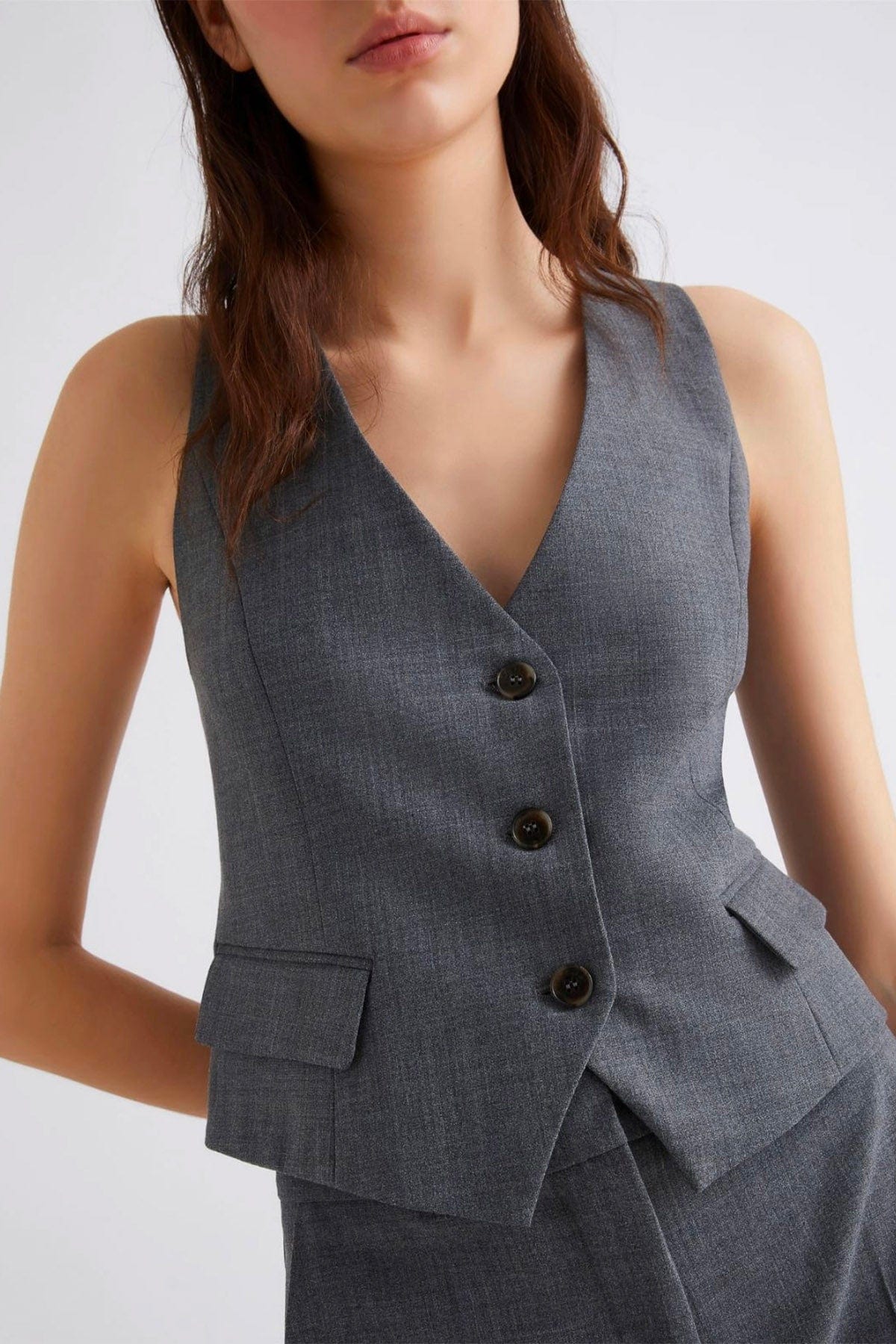 MARELLA GILET  Gilet grigio donna Marella Jutta