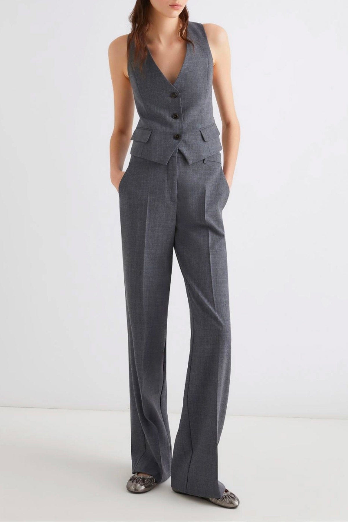 MARELLA GILET  Gilet grigio donna Marella Jutta