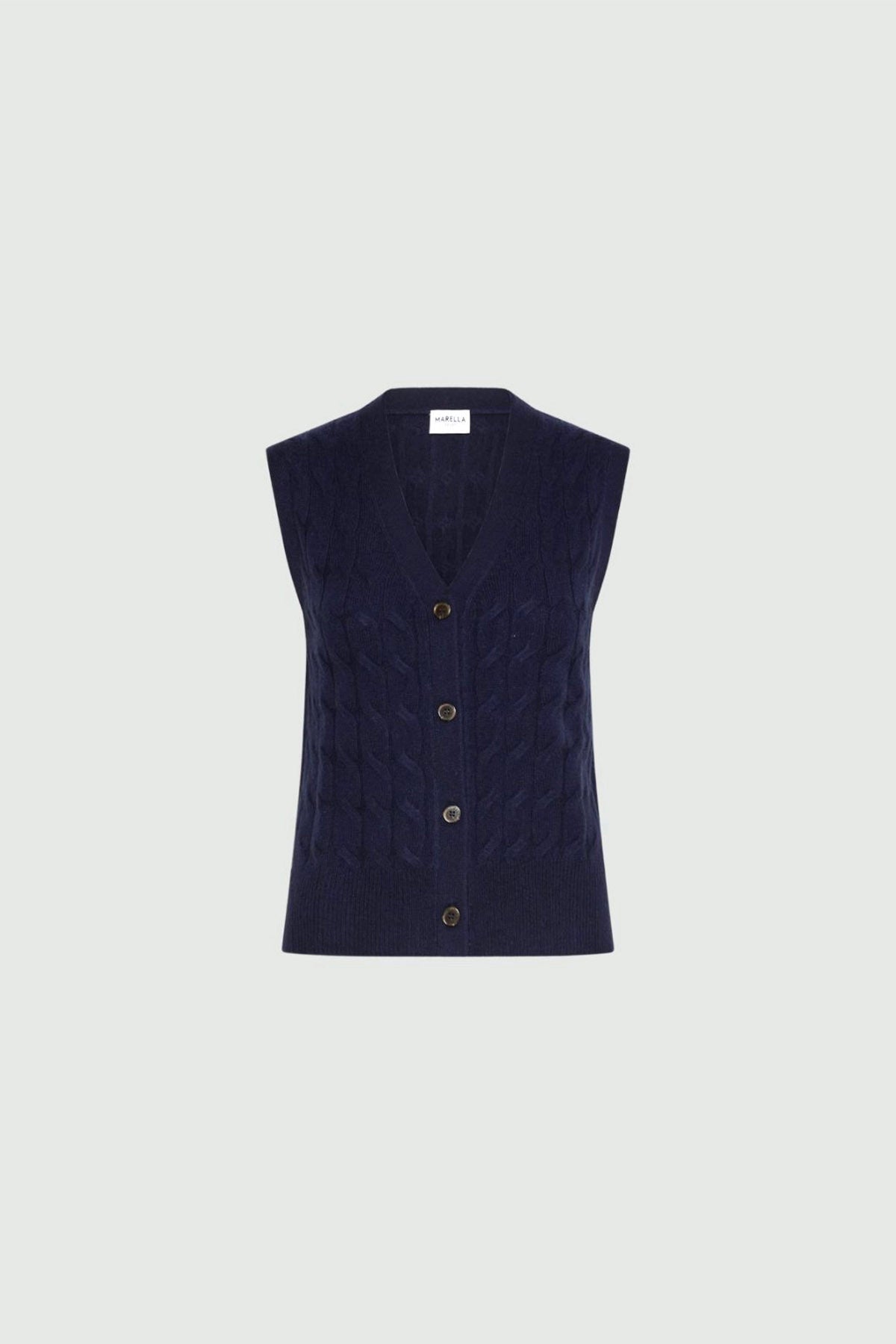 MARELLA GILET IN MAGLIA  BLU / XXS Gilet in lana e cashmere donna blu Marella Silvana