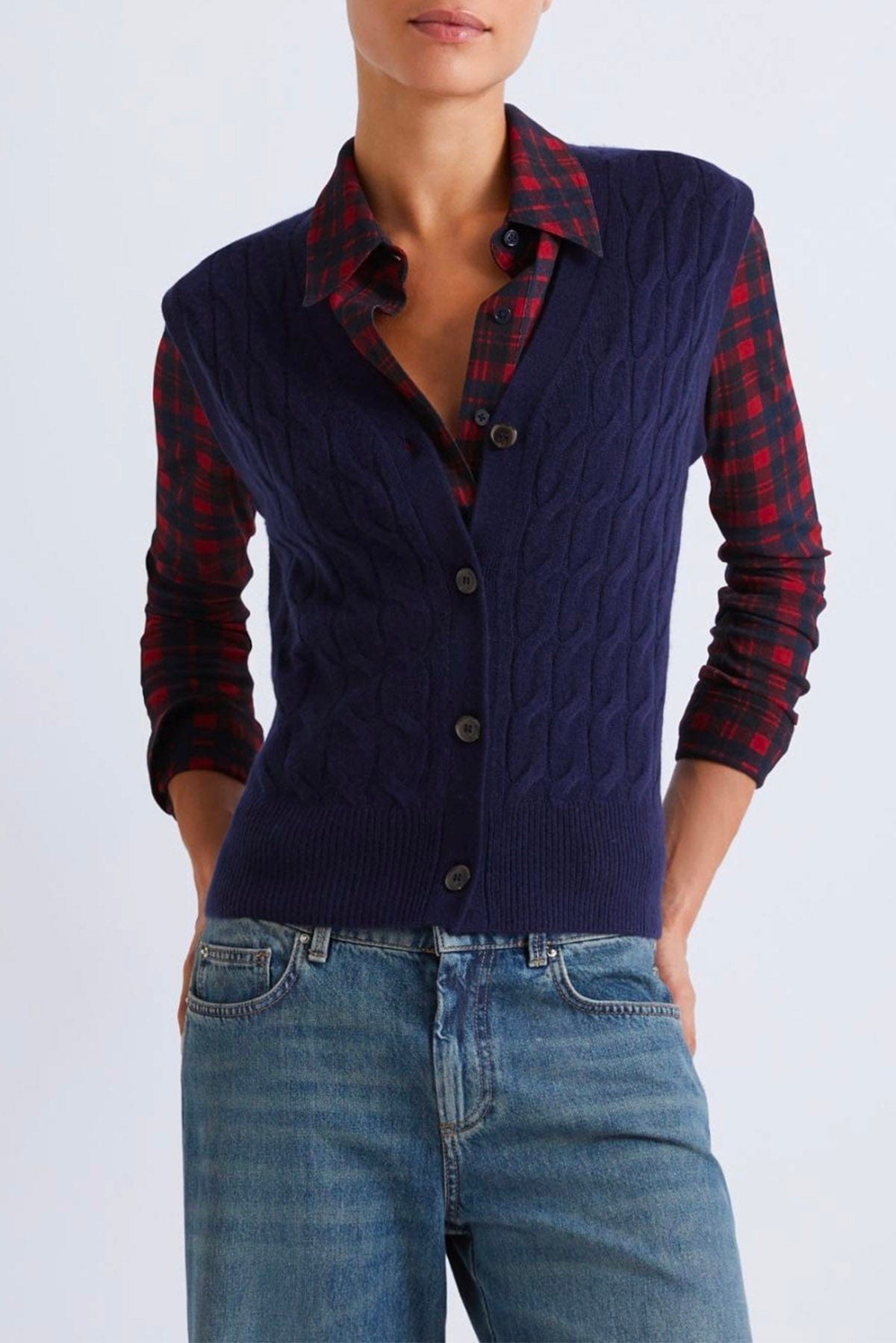 MARELLA GILET IN MAGLIA  Gilet in lana e cashmere donna blu Marella Silvana