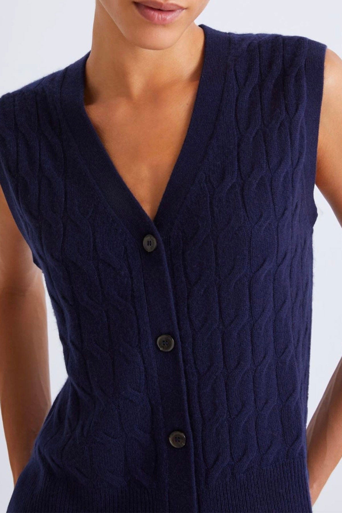 MARELLA GILET IN MAGLIA  BLU / XXS Gilet in lana e cashmere donna blu Marella Silvana