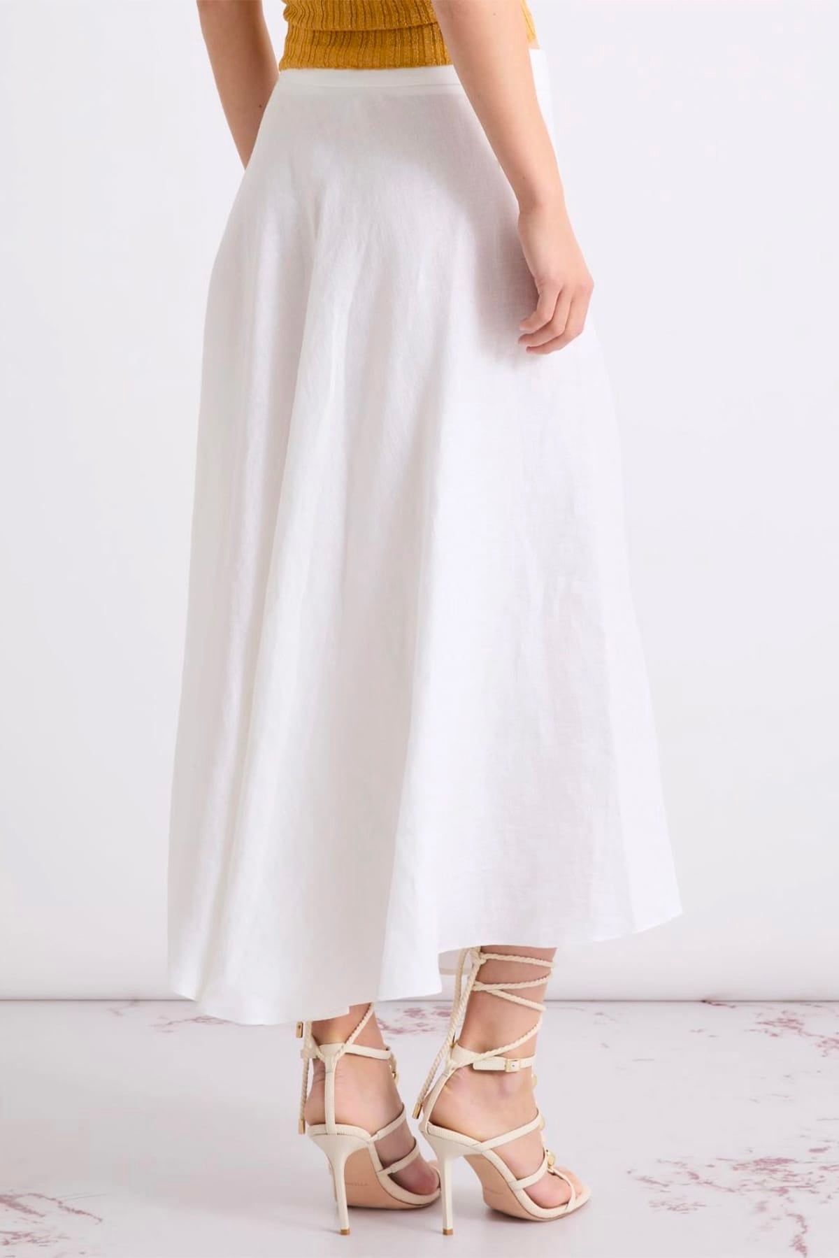 MARELLA GONNA  Gonna bianca in lino donna Marella Mllgiostra