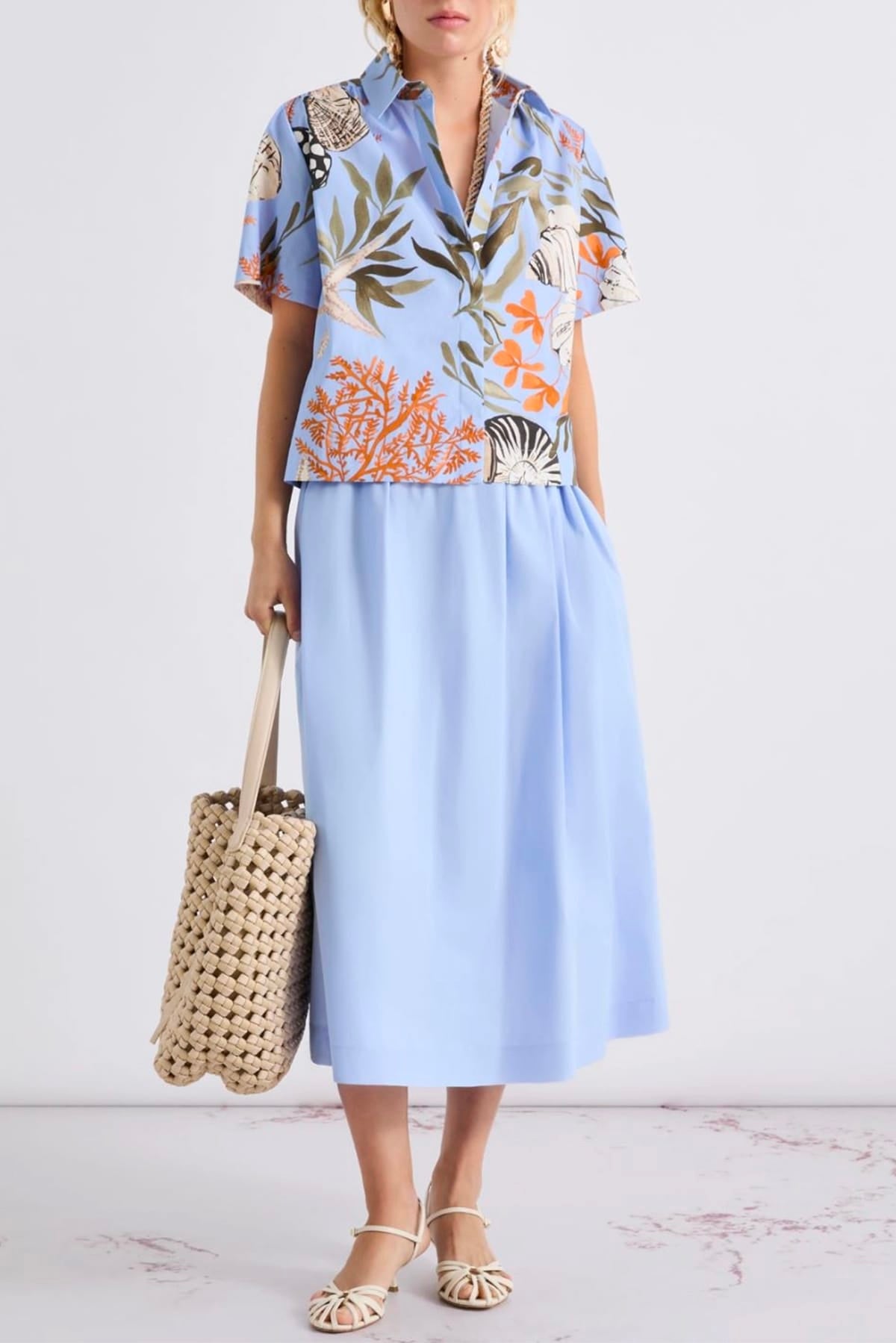 MARELLA GONNA  AZZURRO / 34 Gonna in cotone Marella azzurra Mllmemore