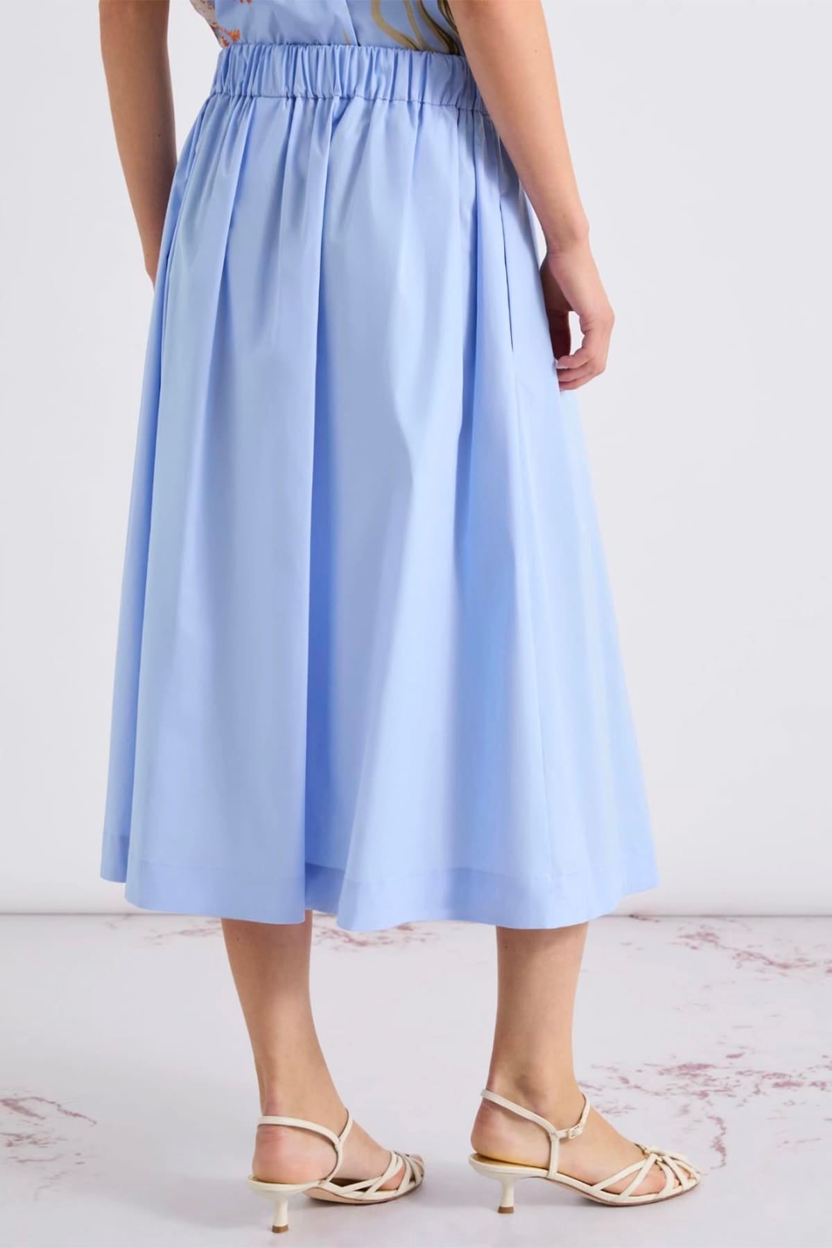 MARELLA GONNA  Gonna in cotone Marella azzurra Mllmemore