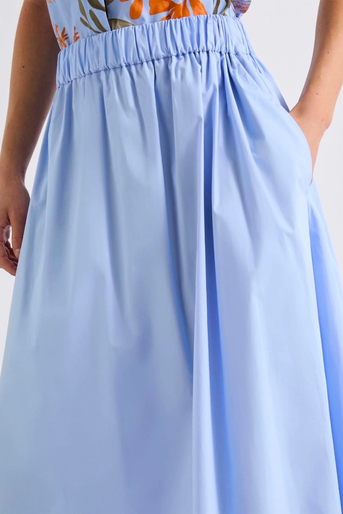 MARELLA GONNA  Gonna in cotone Marella azzurra Mllmemore