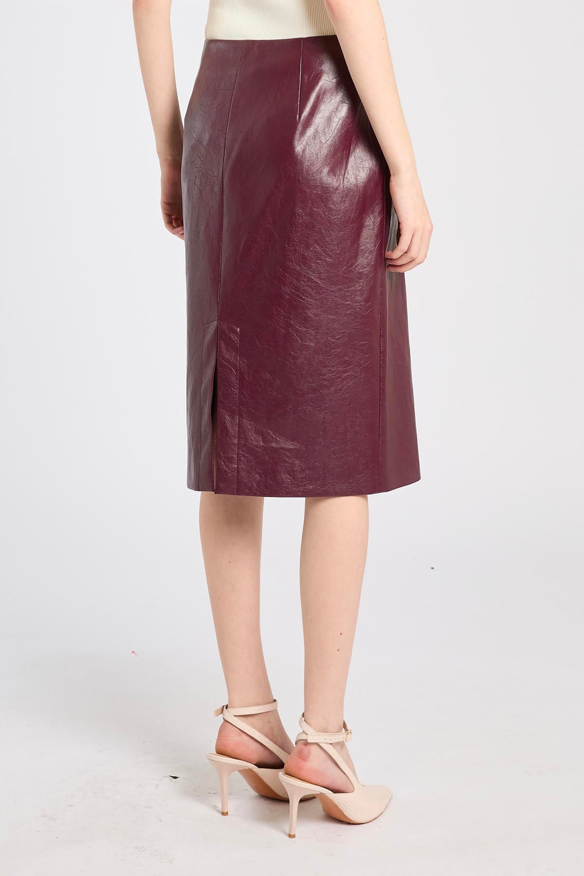 MARELLA GONNA  BORDEAUX / 34 Gonna in ecopelle bordeaux Marella Mllbiada
