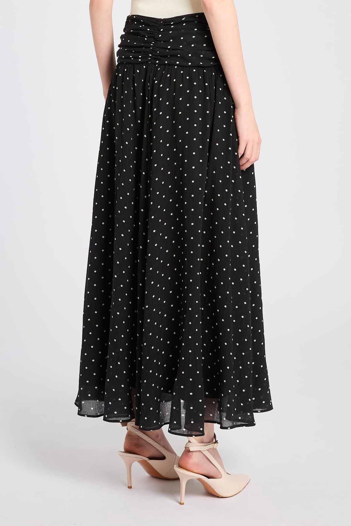 MARELLA GONNA  NERO POIS / 34 Gonna in pois lunga in tulle Marella Mllariano
