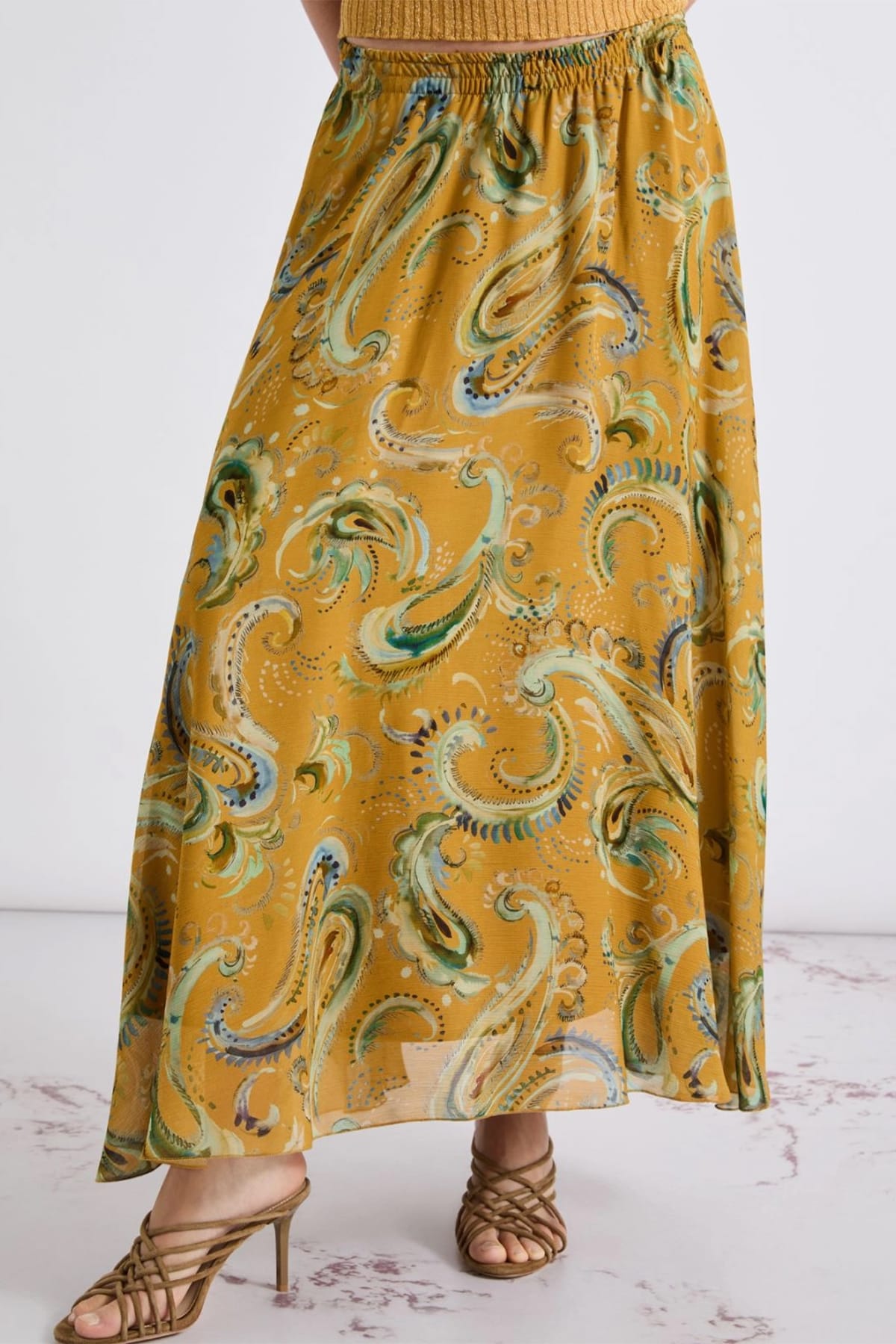 MARELLA GONNA  GIALLO / 34 Gonna in viscosa lunga Marella Mllfalena