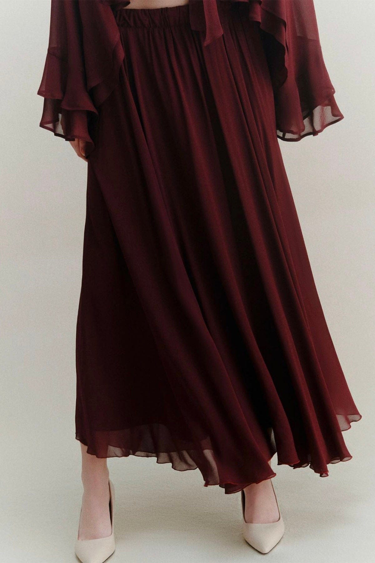 MARELLA GONNA  BORDEAUX / 34 Gonna lunga fluida donna Marella Brado