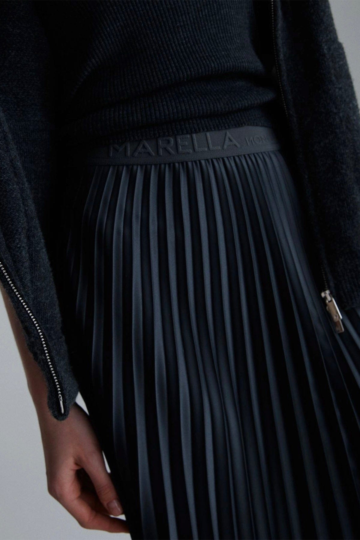 MARELLA GONNA  ANTRACITE / 34 Gonna lunga in raso Marella Monochrome Pontiac