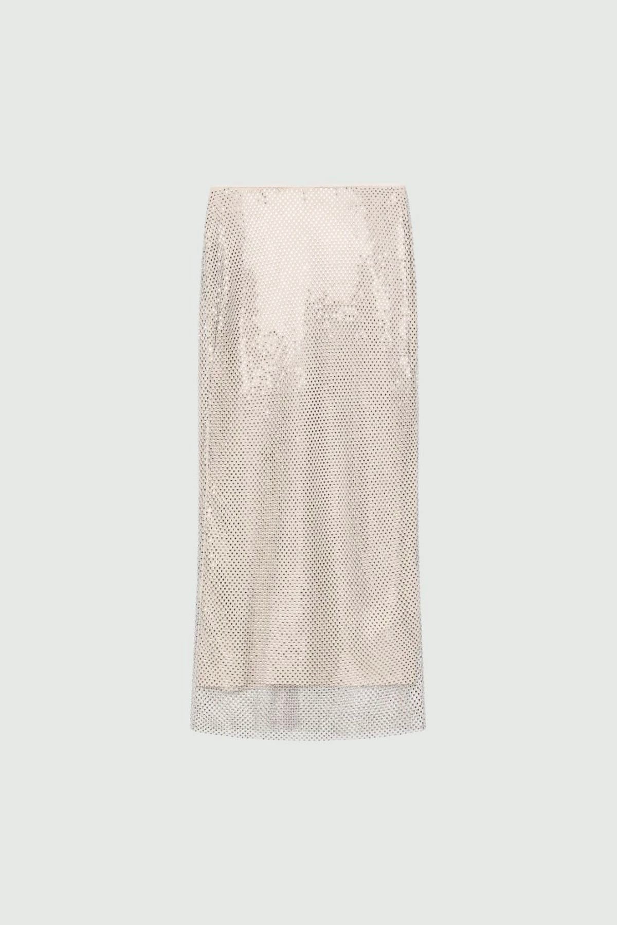 MARELLA GONNA IN JERSEY  GESSO CON STRASS / XXS Gonna in rete con strass Marella Mllbriose