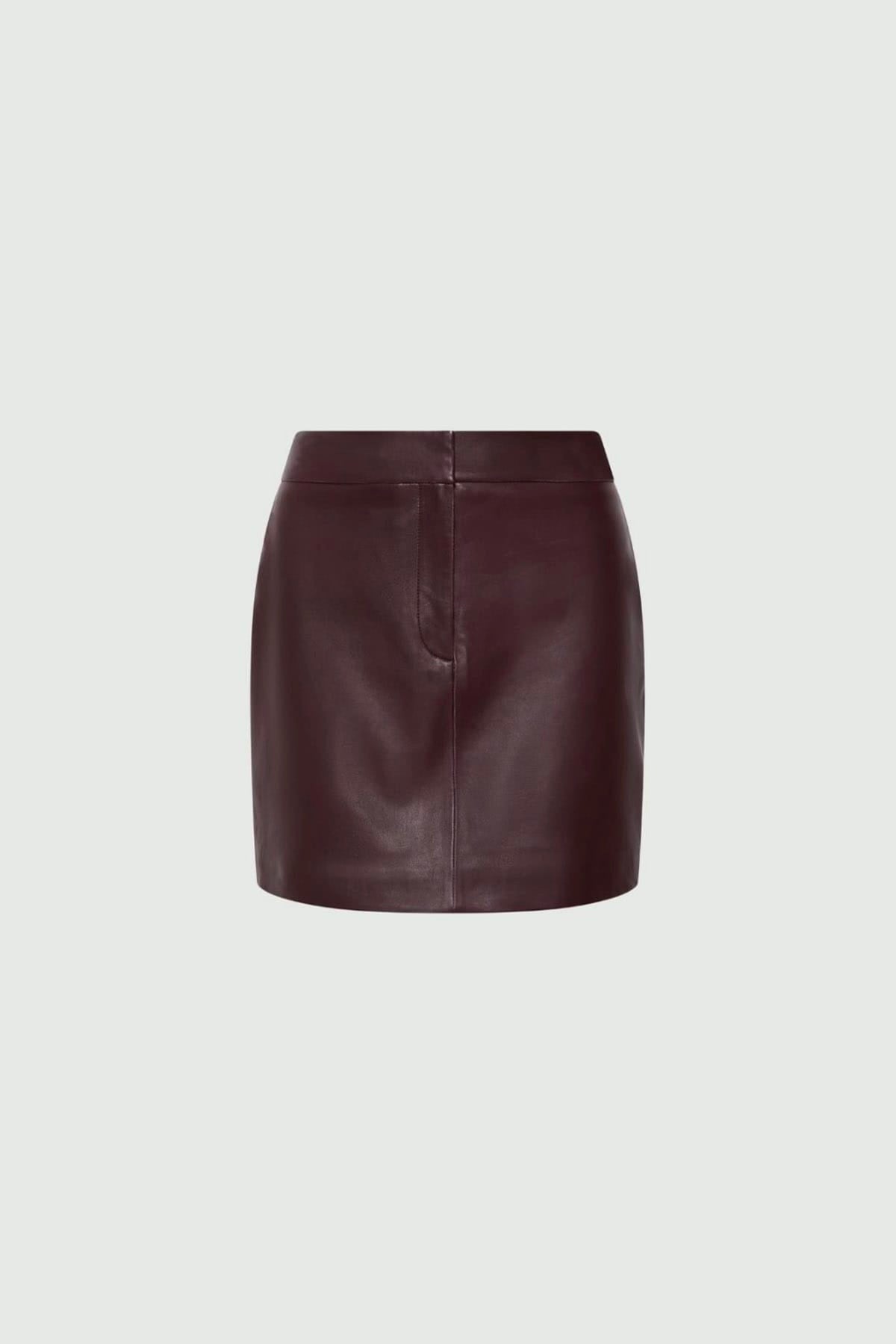 MARELLA GONNA IN PELLE BORDEAUX / 34 Gonna in pelle corta bordeaux donna Marella Mlsnero