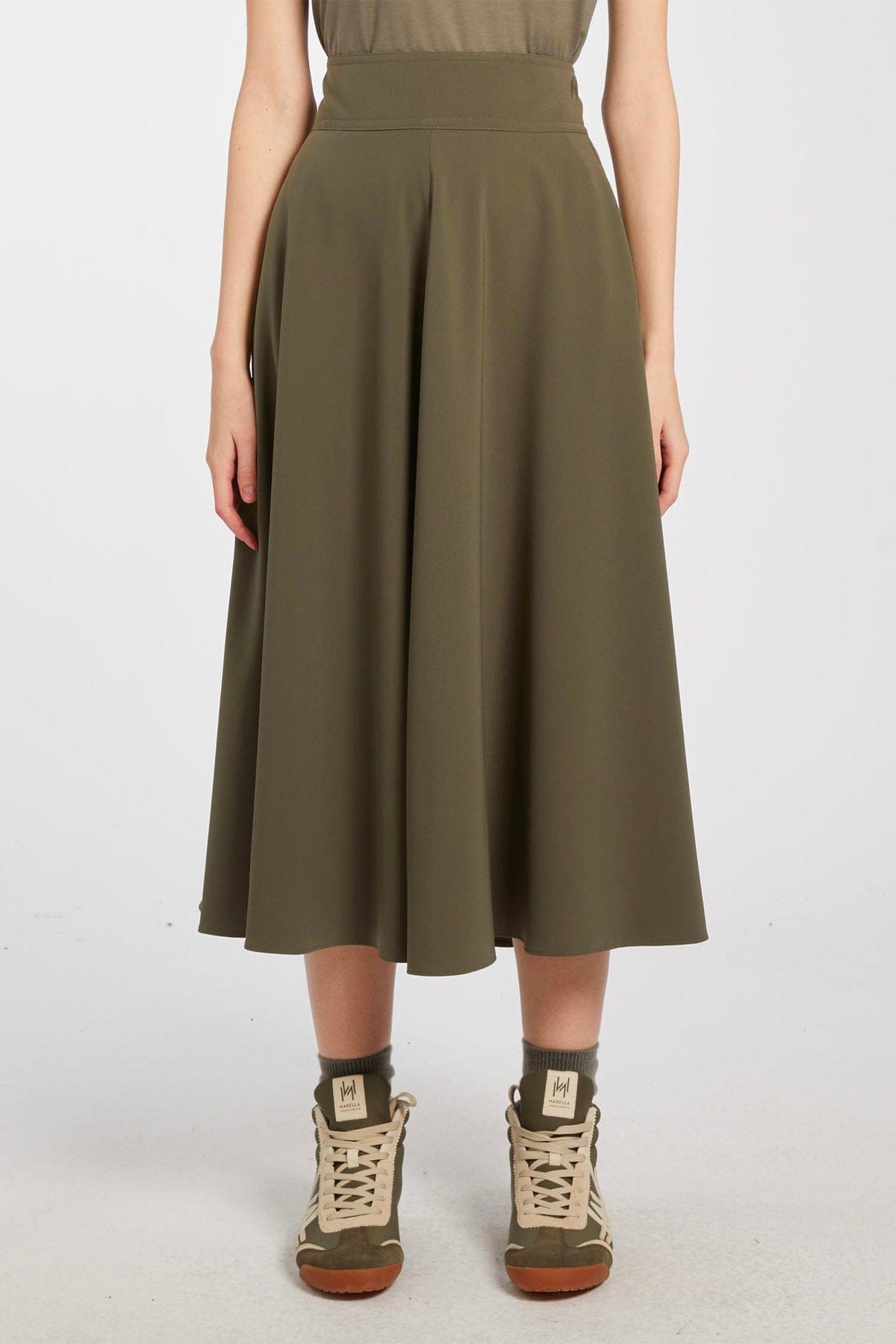 MARELLA GONNA  OLIVA / 34 Gonna lunga donna Marella Monochrome Pina