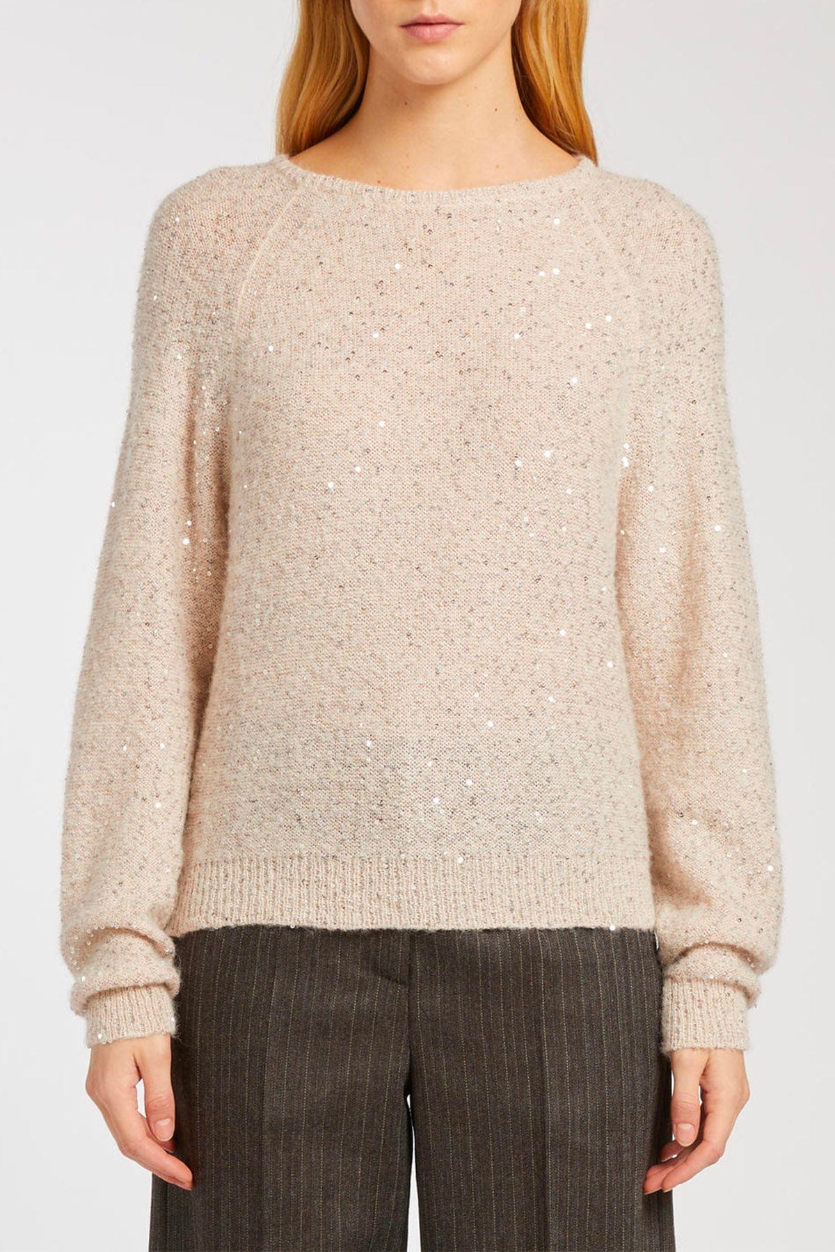 MARELLA MAGLIA-CANOTTIERA-TOP  BIANCO PERLA / XXS Maglia paillettes donna Marella Effige