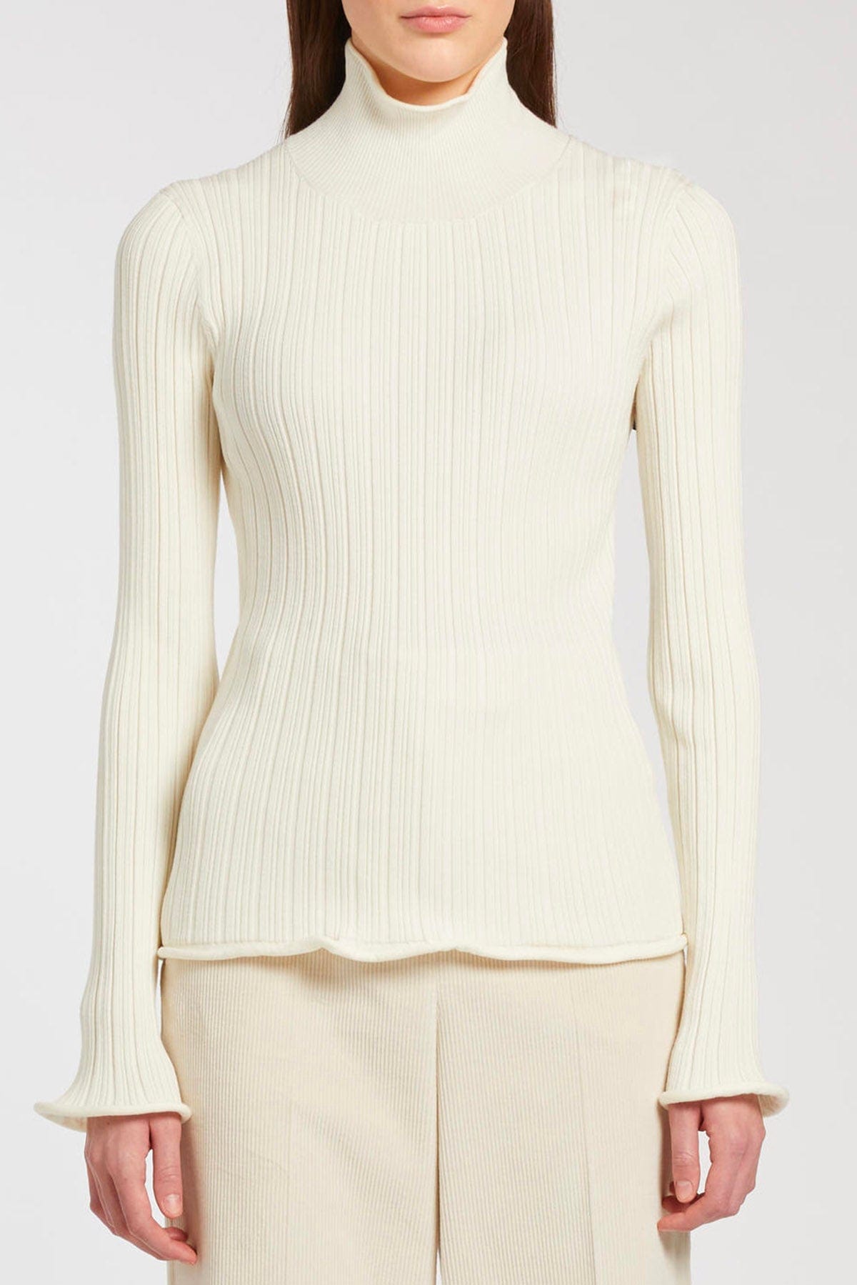 MARELLA MAGLIA-CANOTTIERA-TOP  BIANCO / XXS Maglia con collo alto Marella Iato