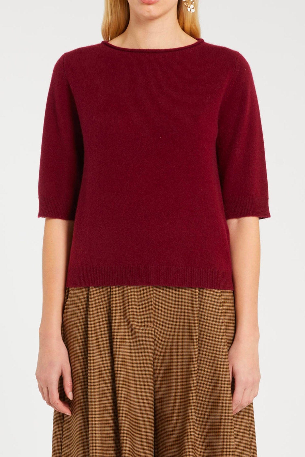 MARELLA MAGLIA-CANOTTIERA-TOP  BORDEAUX / XXS Maglia in cashmere donna Marella Manto