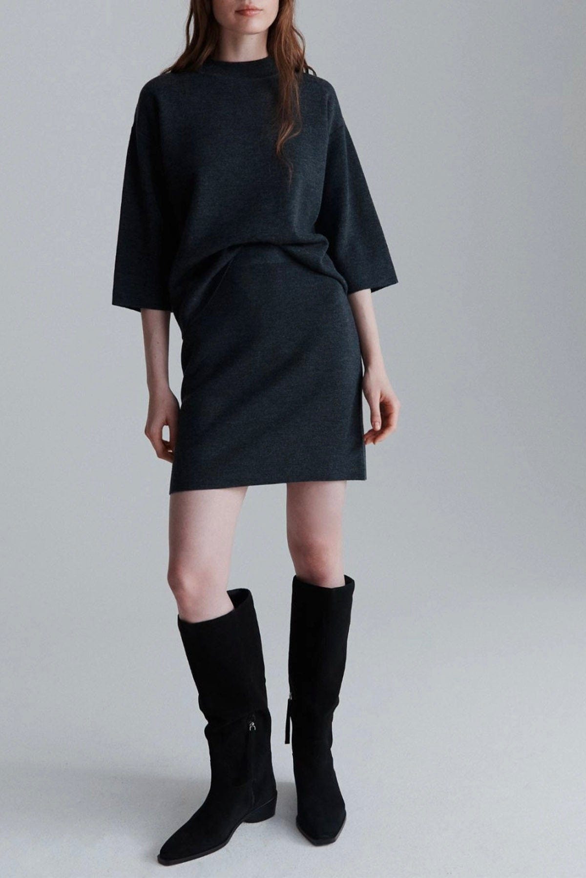 MARELLA MAGLIA-CANOTTIERA-TOP  ANTRACITE / XXS Maglia donna in lana Marella Monochrome Camera1